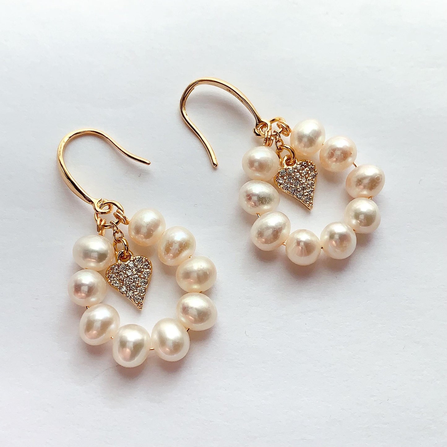 Handmade 18k Gold Filled Pearl Earrings: Natural Gemstone Studs