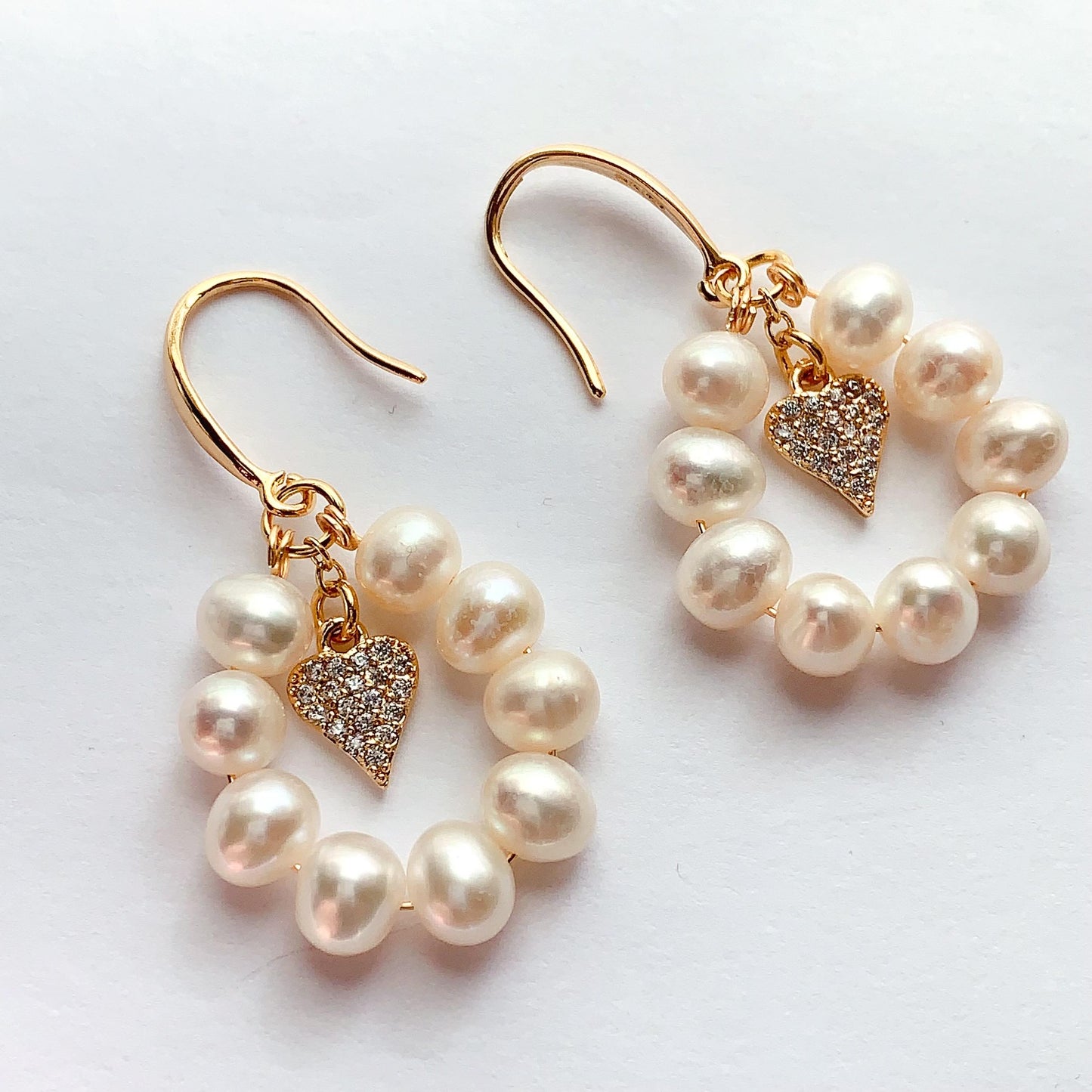 Handmade 18k Gold Filled Pearl Earrings: Natural Gemstone Studs