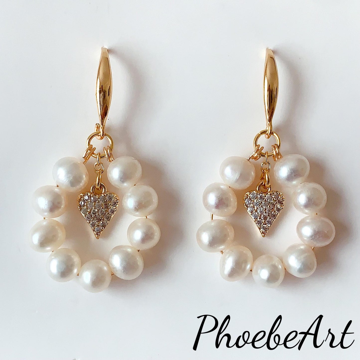 Handmade 18k Gold Filled Pearl Earrings: Natural Gemstone Studs