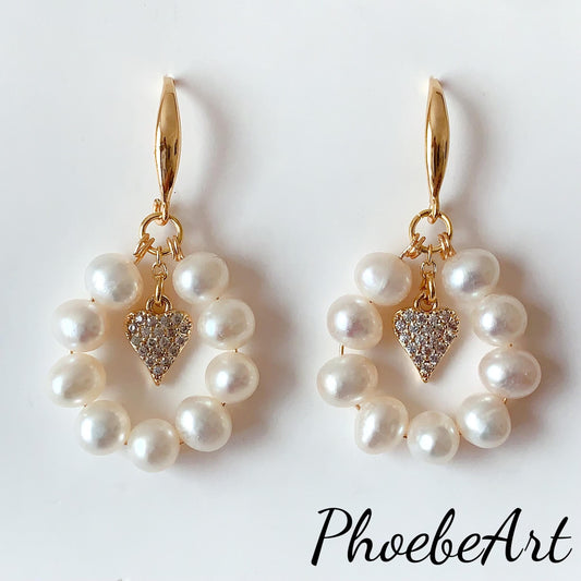 Handmade 18k Gold Filled Pearl Earrings: Natural Gemstone Studs