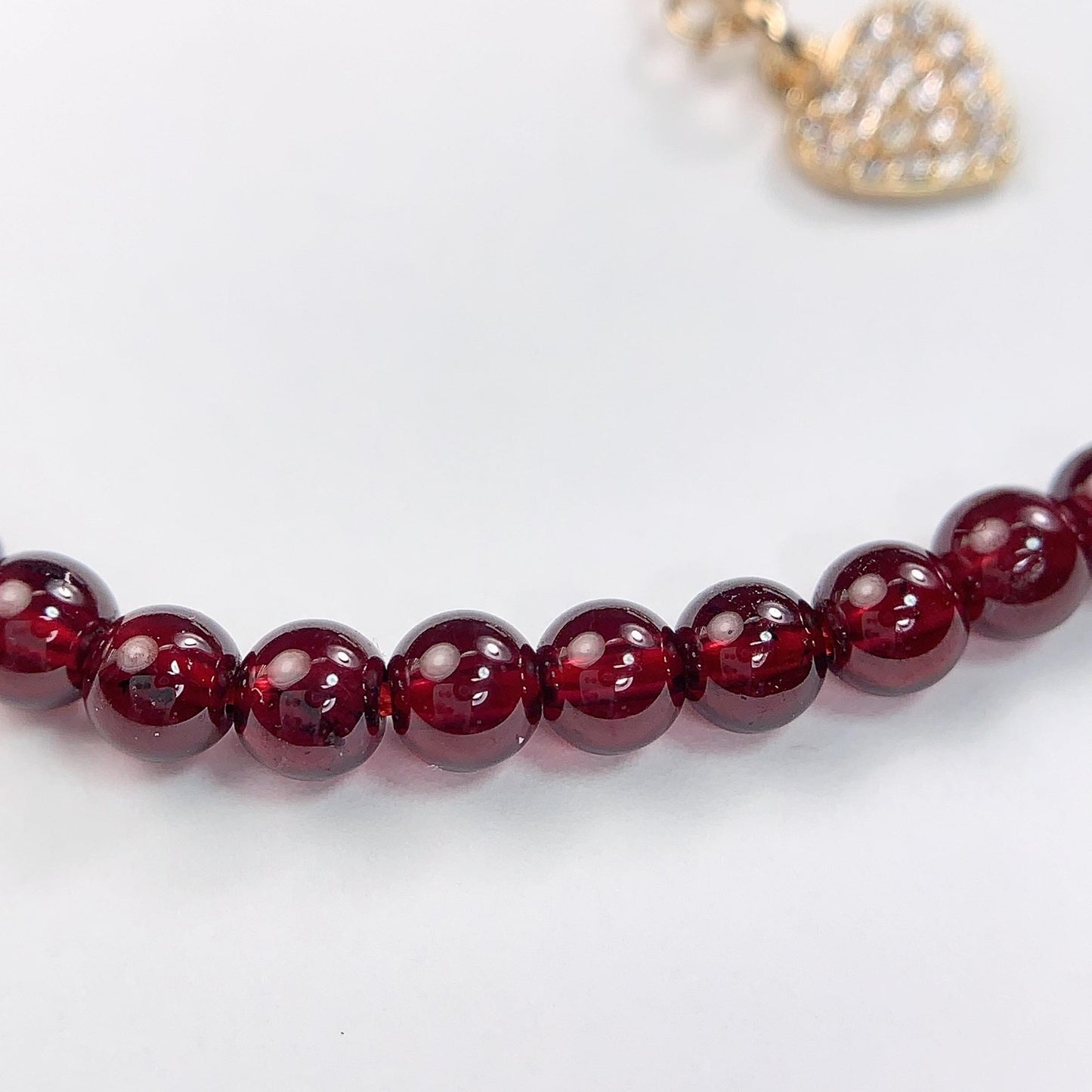 Red Garnet Bracelet: 14K Gold Filled Heart, January Birthstone