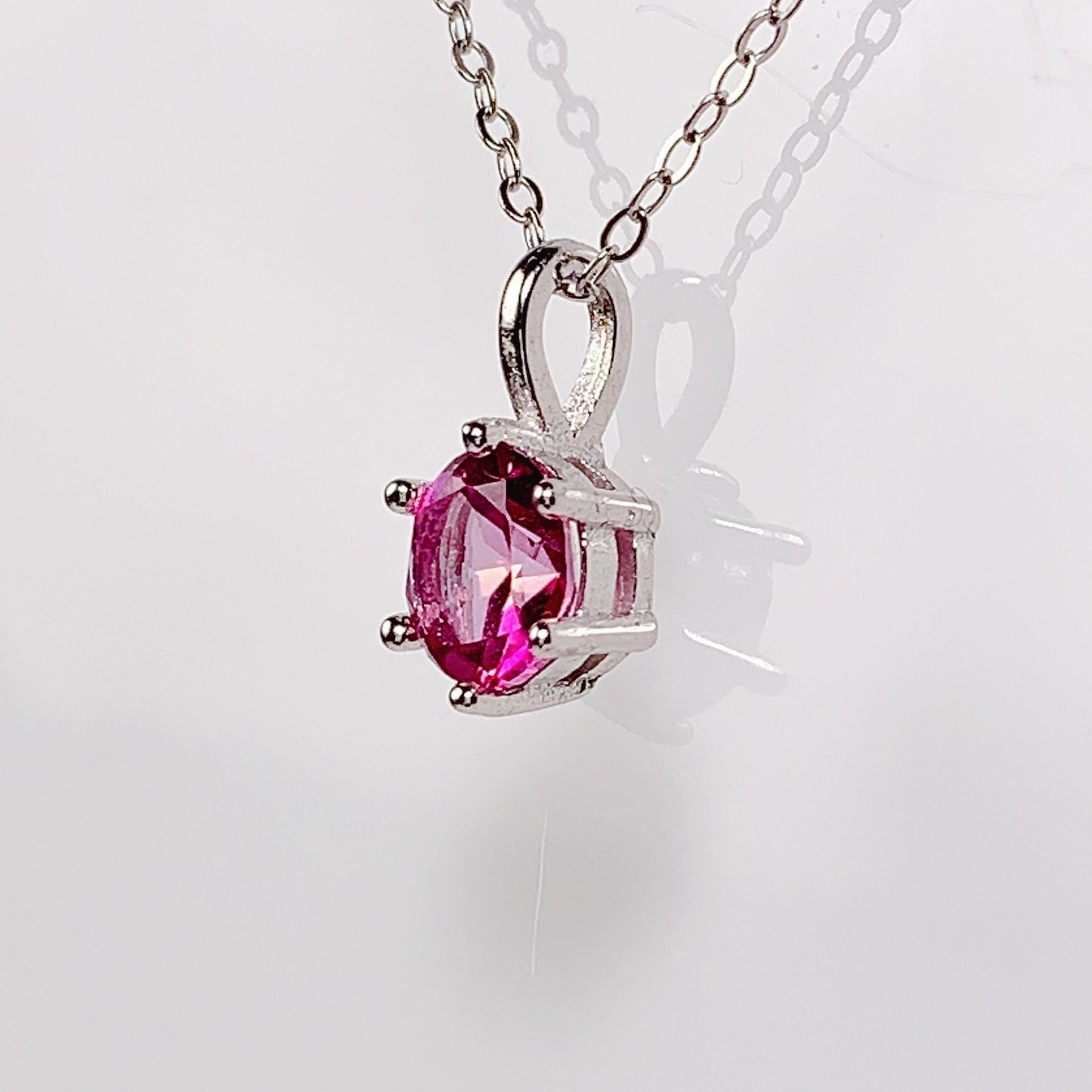 Pink Topaz Sterling Silver Pendant Necklace: 18K Gold Plated