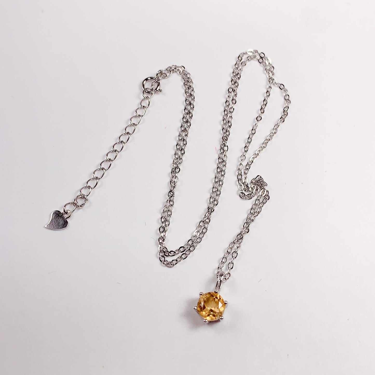 Citrine Pendant Necklace: 18K Gold Plated Sterling Silver, November Birthstone