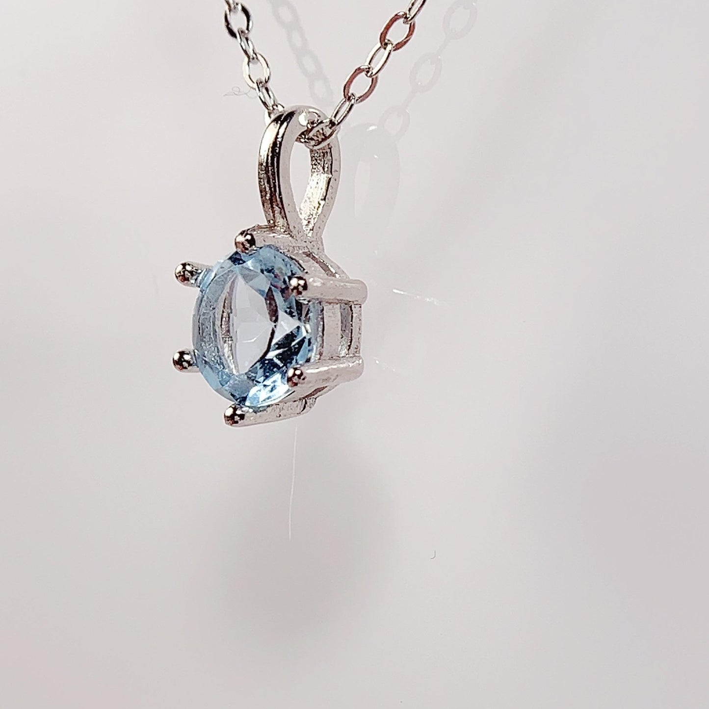 Sky Blue Topaz Sterling Silver Pendant Necklace: 18K Gold Plated