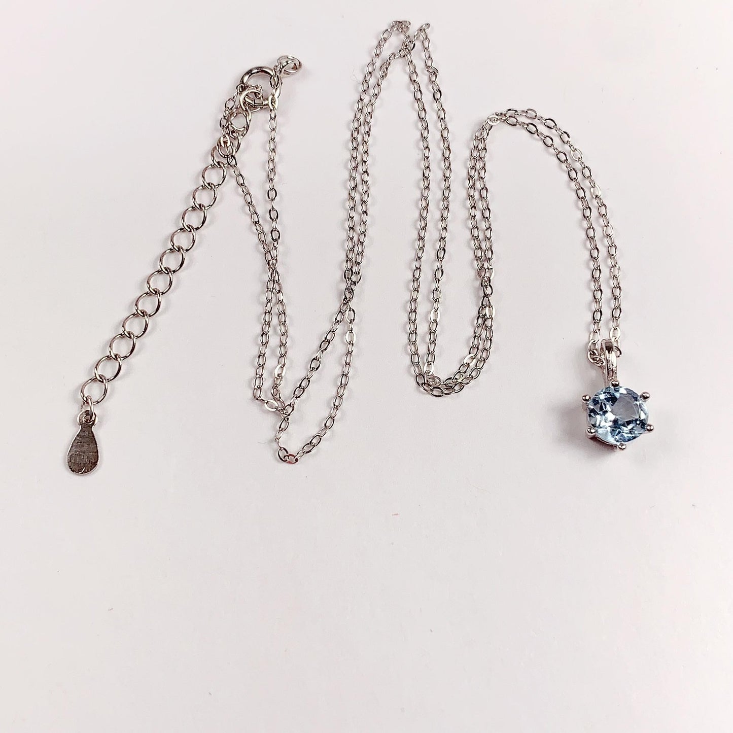 Sky Blue Topaz Sterling Silver Pendant Necklace: 18K Gold Plated