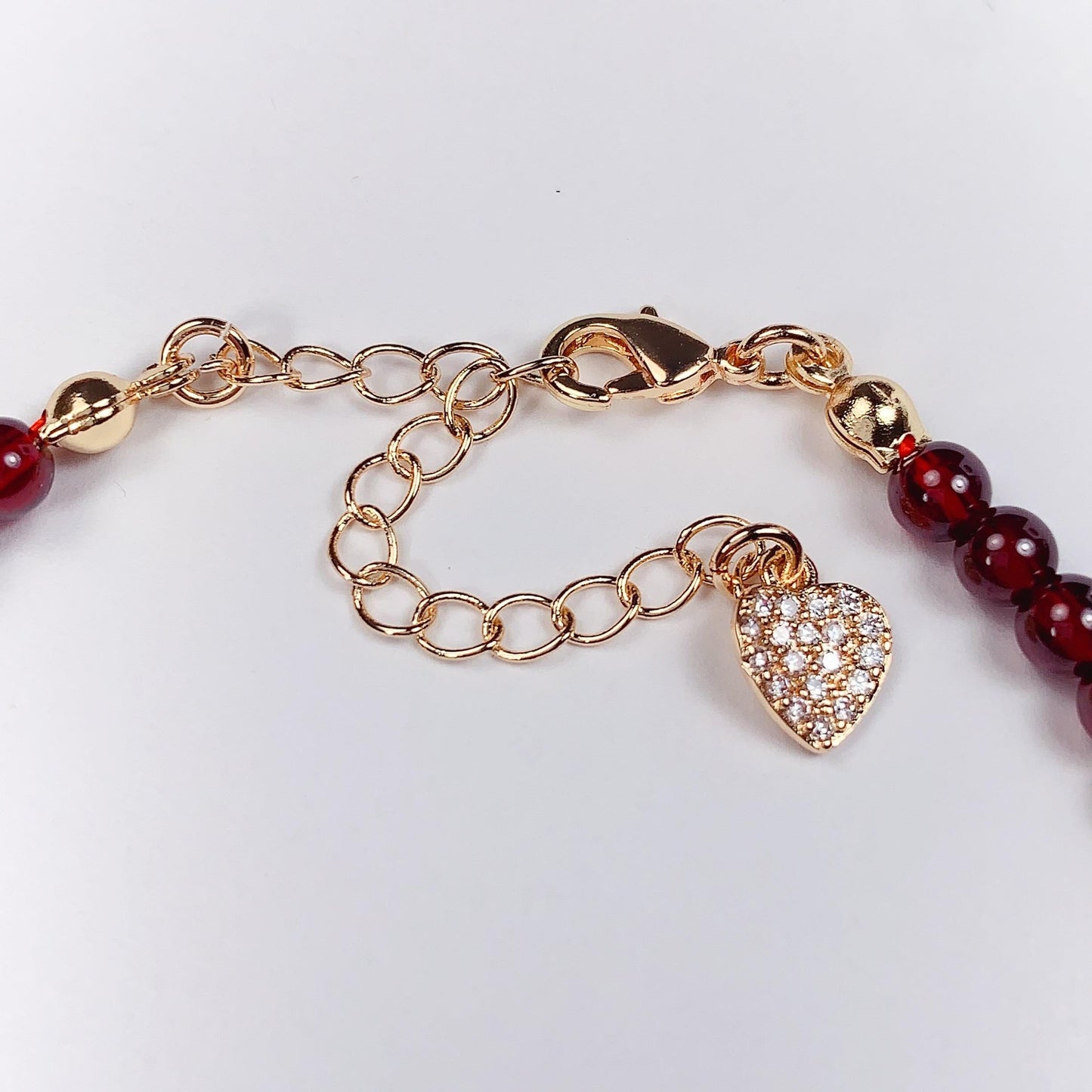 Natural Red Garnet Bracelet: 14K Gold Filled, January Birthstone