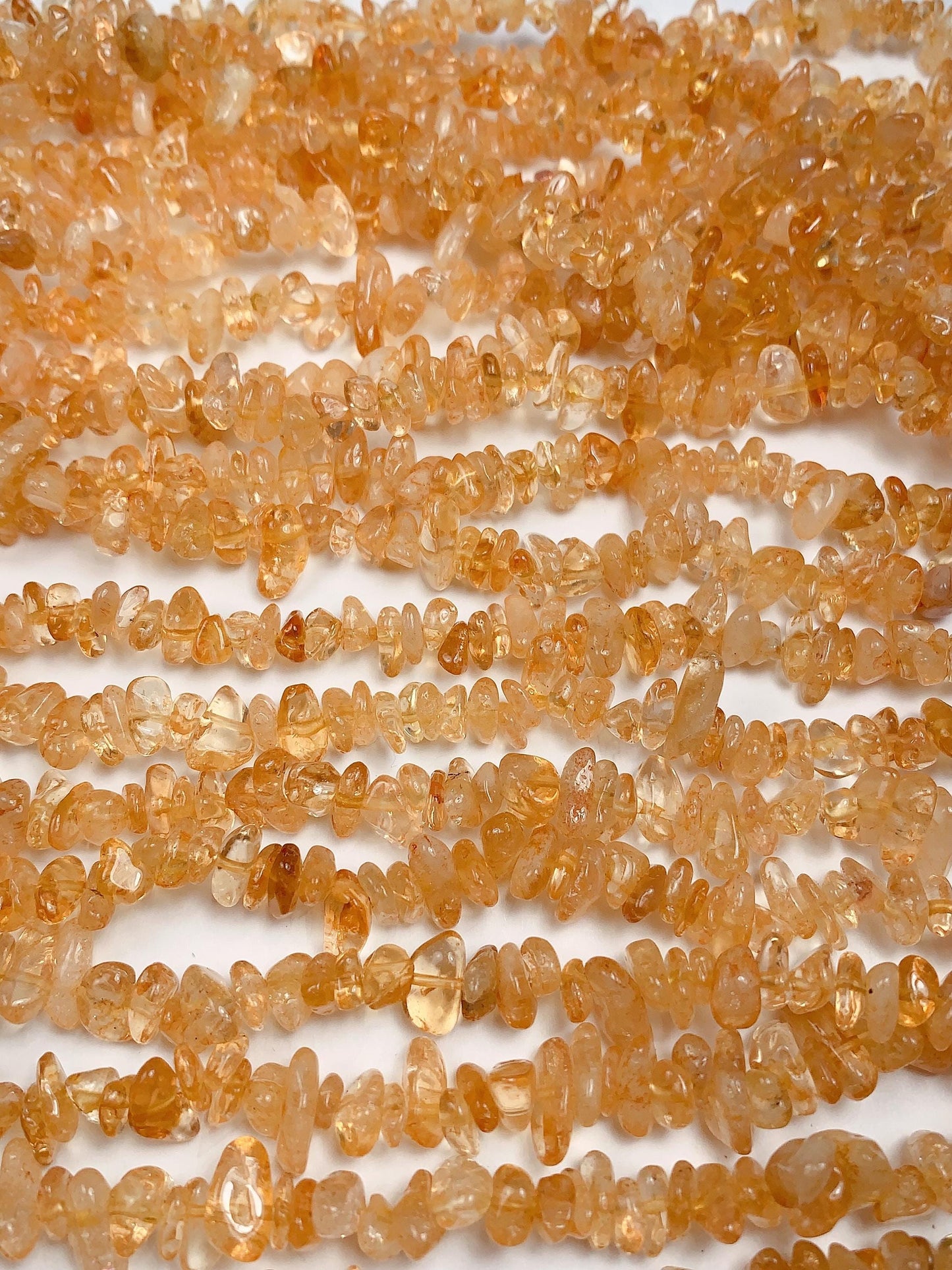 Natural Yellow Citrine Chip Beads: 32" Strand, DIY Jewelry (7-12mm)