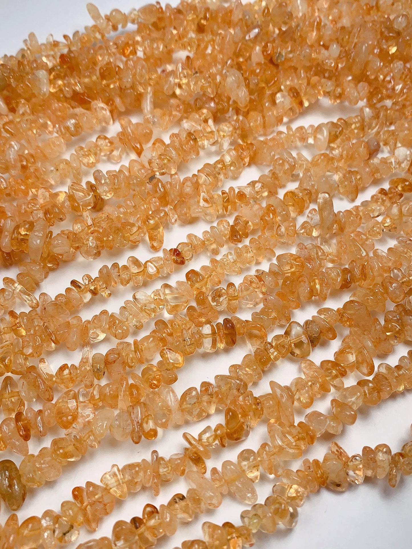 Natural Yellow Citrine Chip Beads: 32" Strand, DIY Jewelry (7-12mm)
