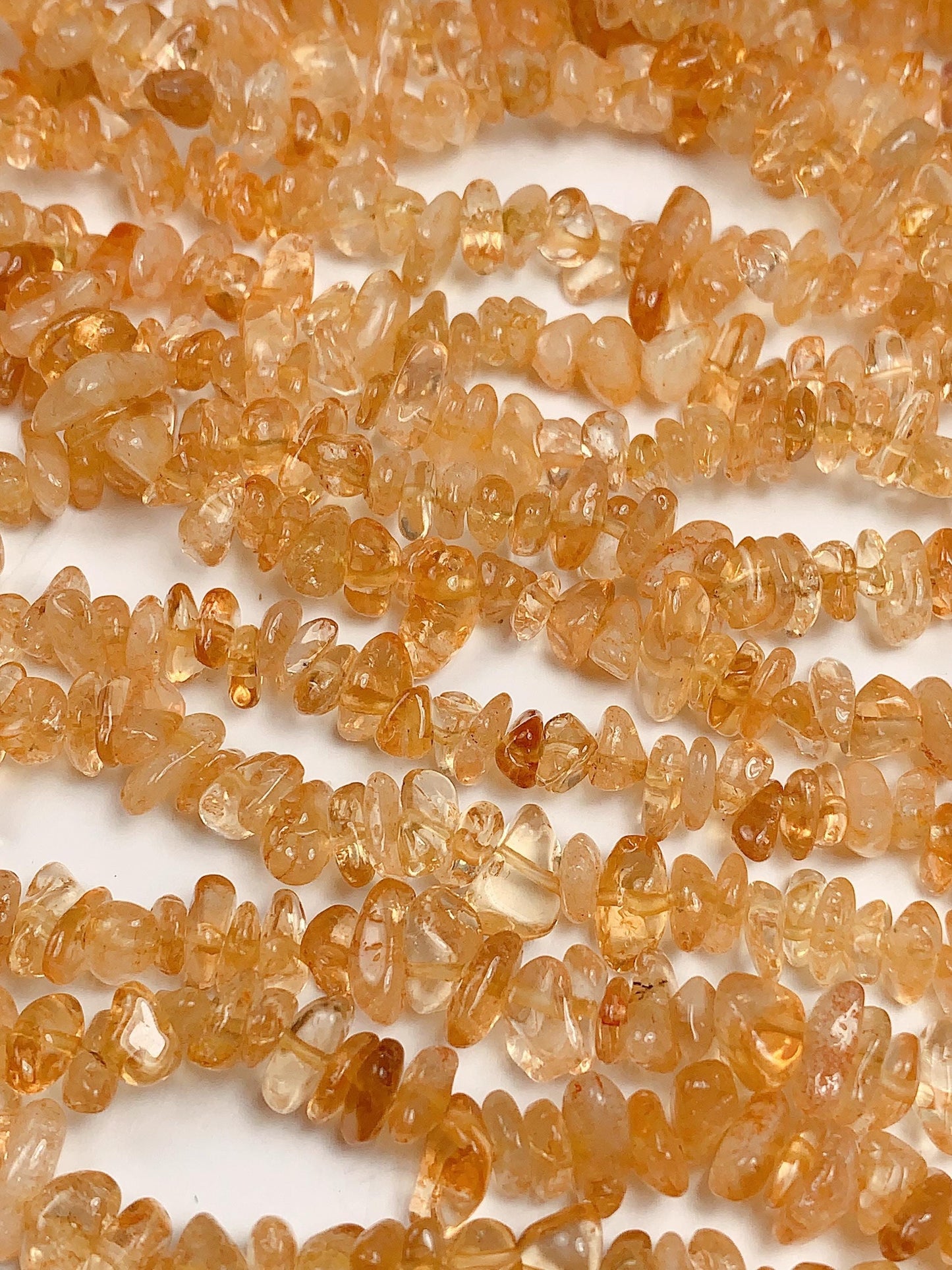 Natural Yellow Citrine Chip Beads: 32" Strand, DIY Jewelry (7-12mm)