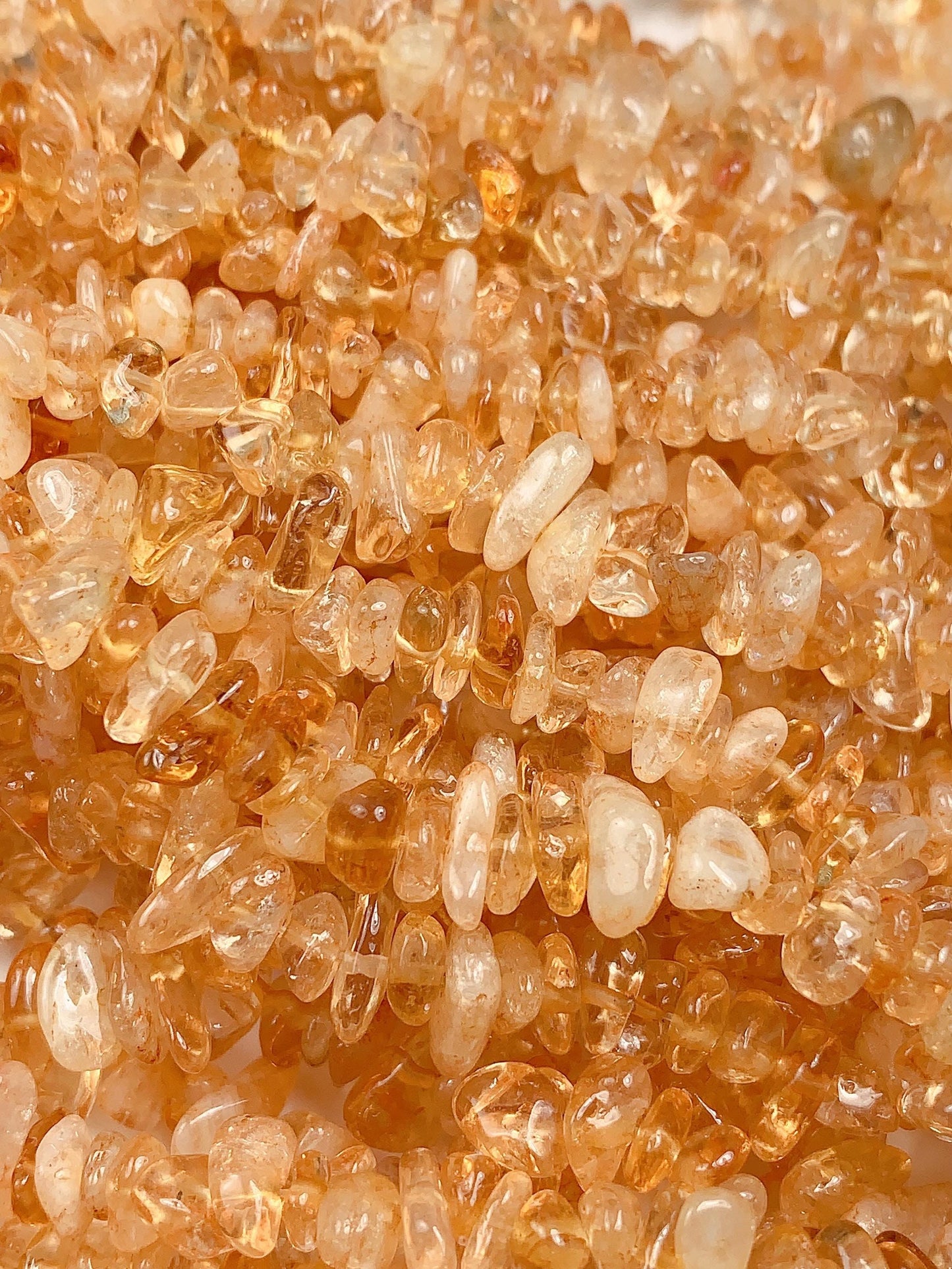 Natural Yellow Citrine Chip Beads: 32" Strand, DIY Jewelry (7-12mm)