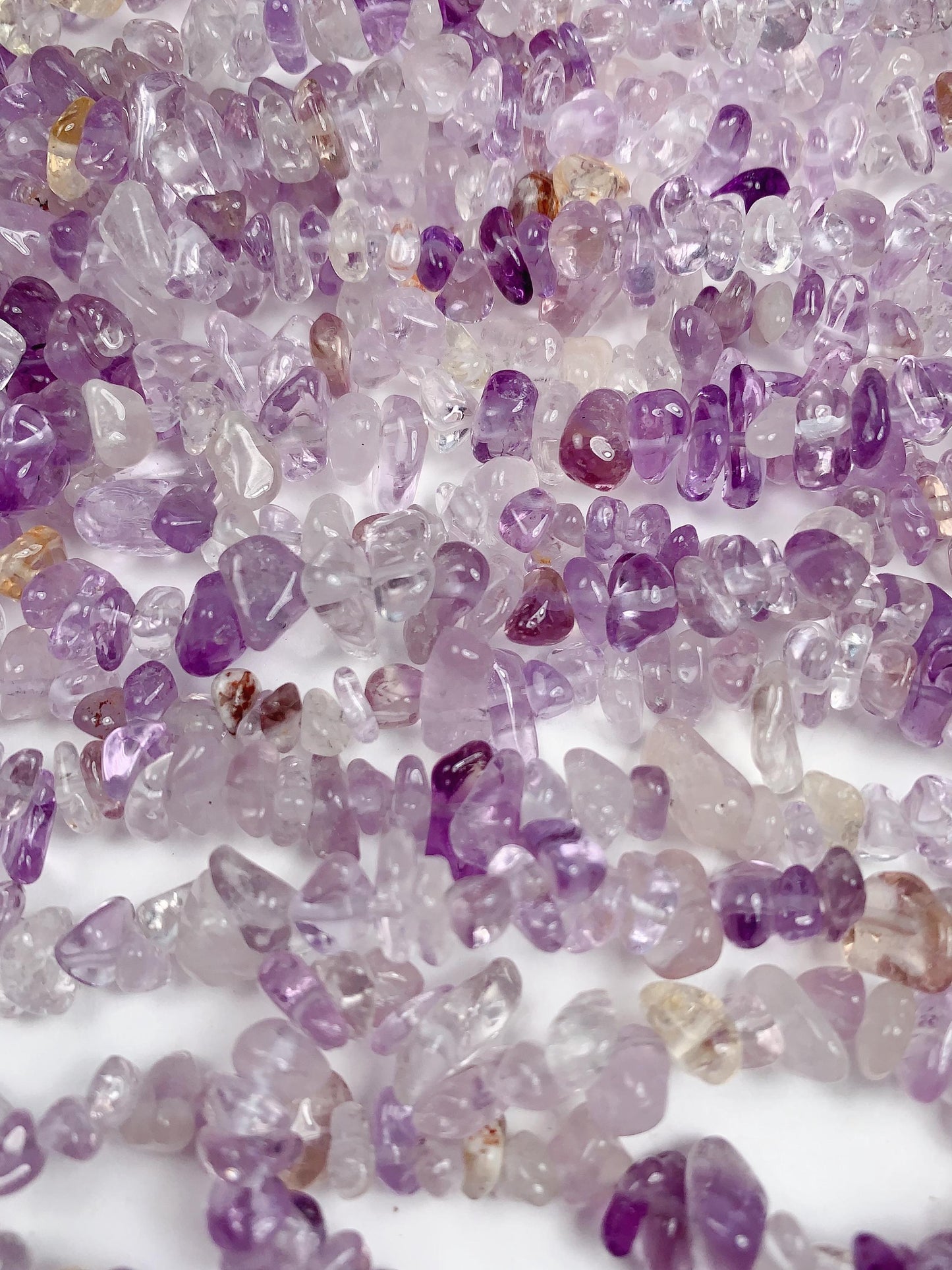 Amethyst Citrine Chip Beads: Natural Gemstone Nugget Strand, 32"