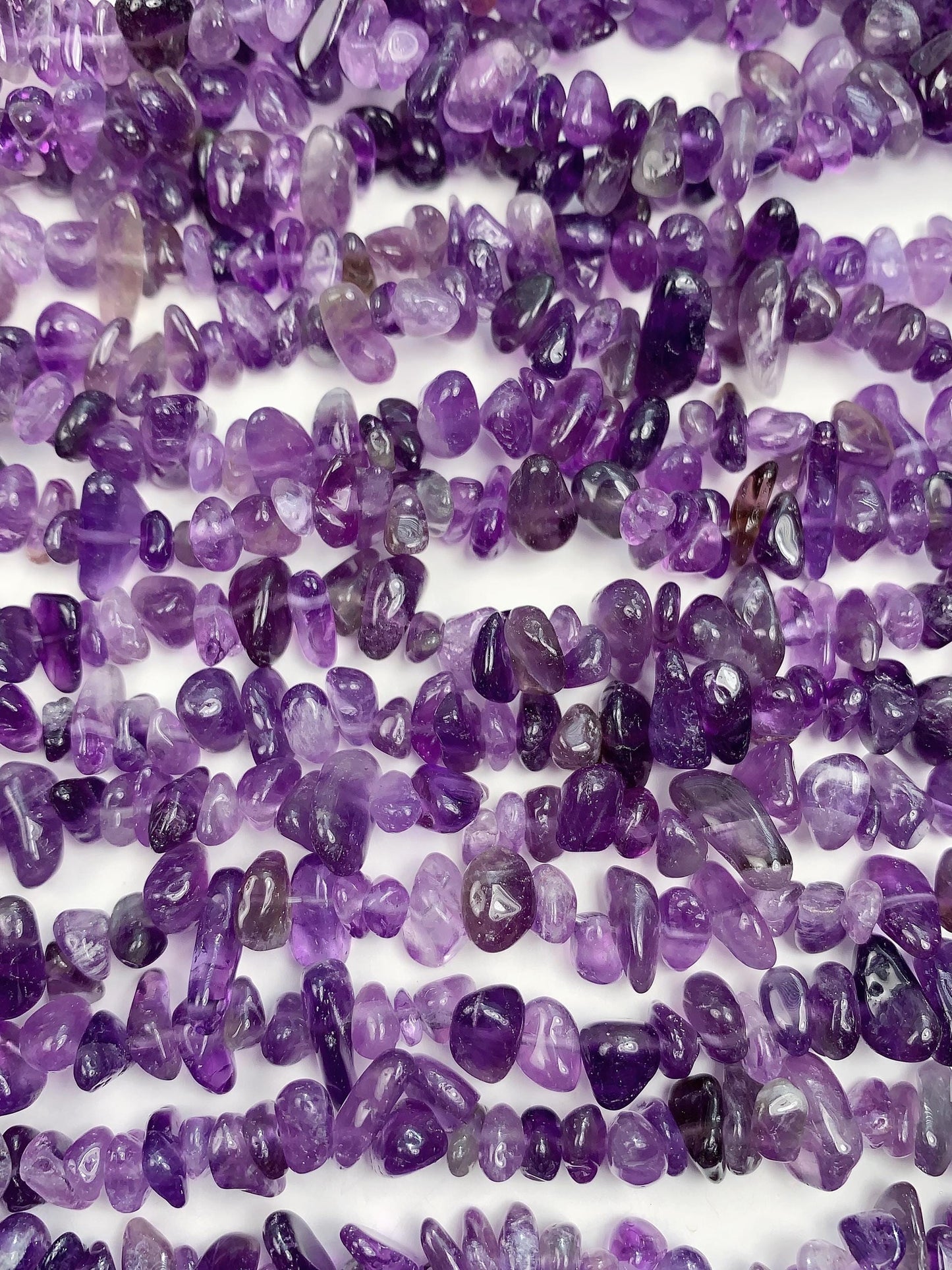 Amethyst Nugget Beads: Natural Purple Gemstone Crystal Chips, 32" Strand