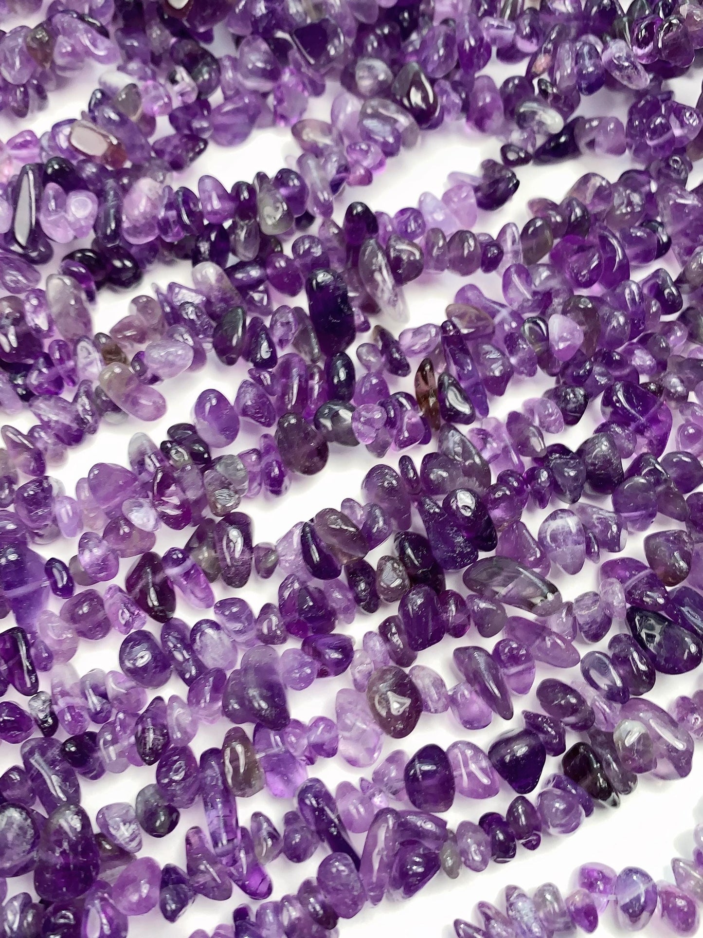 Amethyst Nugget Beads: Natural Purple Gemstone Crystal Chips, 32" Strand