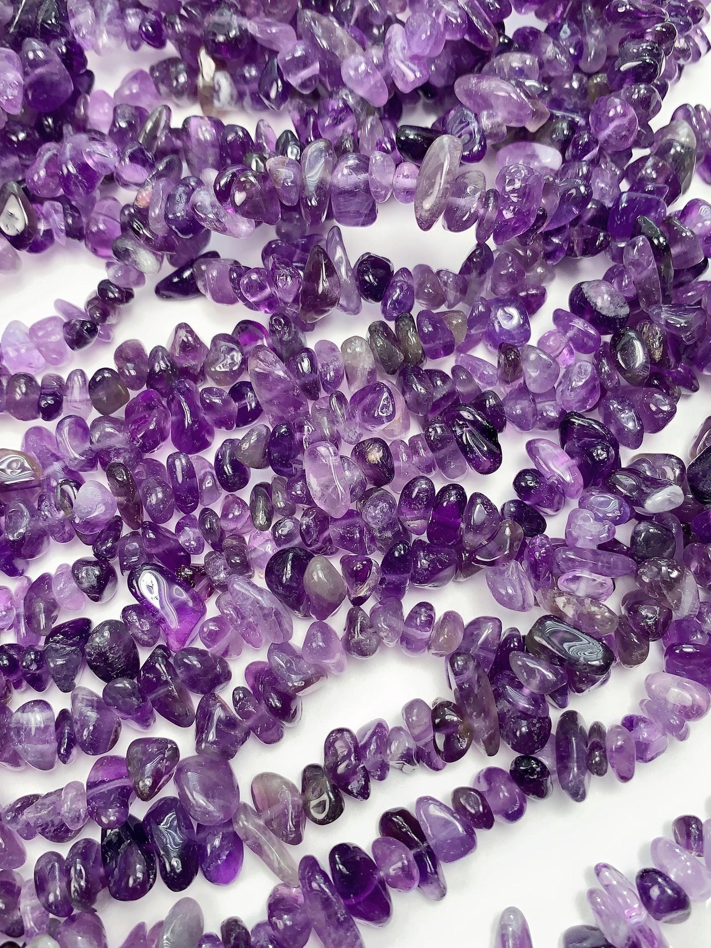 Amethyst Nugget Beads: Natural Purple Gemstone Crystal Chips, 32" Strand