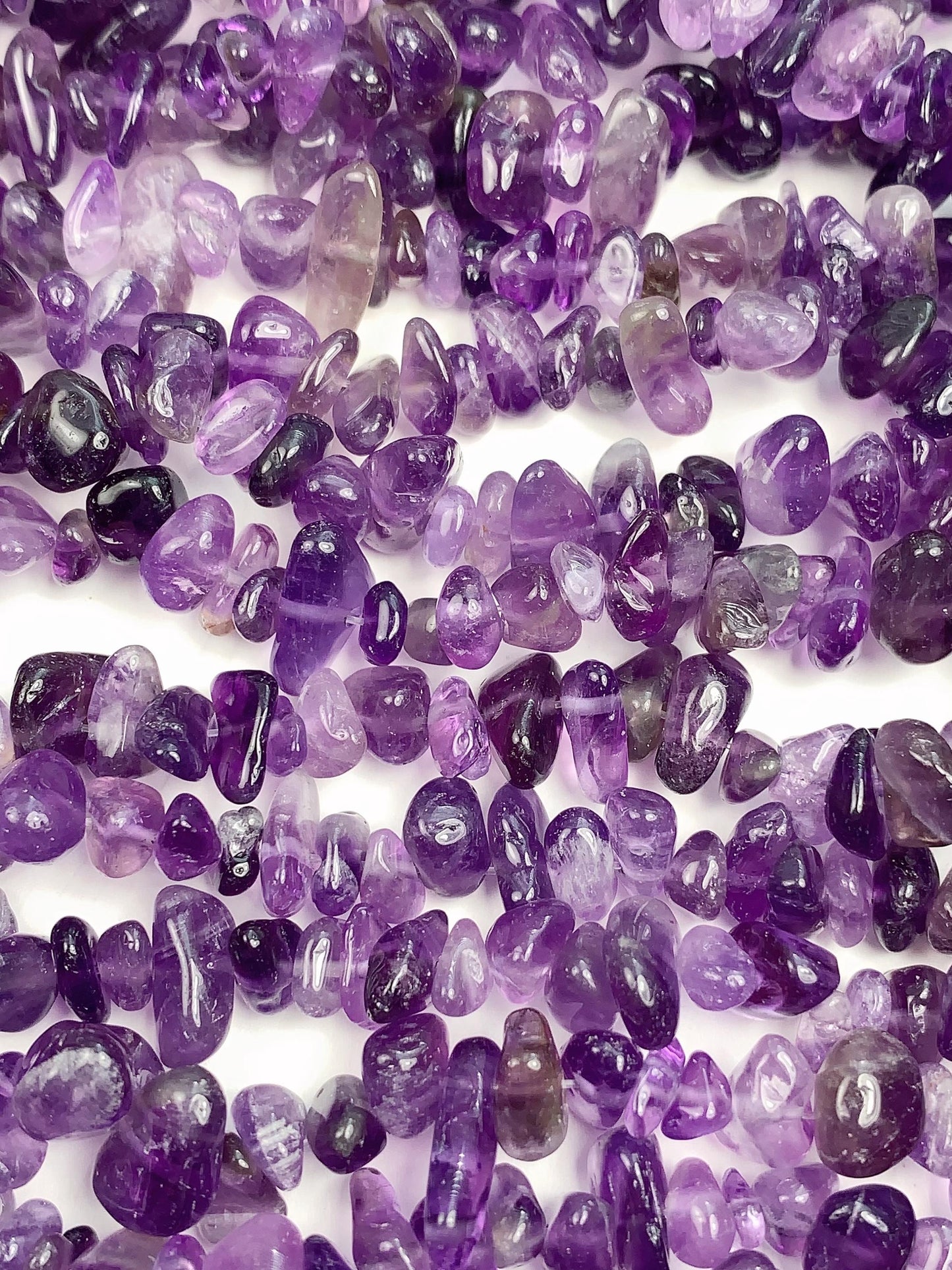 Amethyst Nugget Beads: Natural Purple Gemstone Crystal Chips, 32" Strand