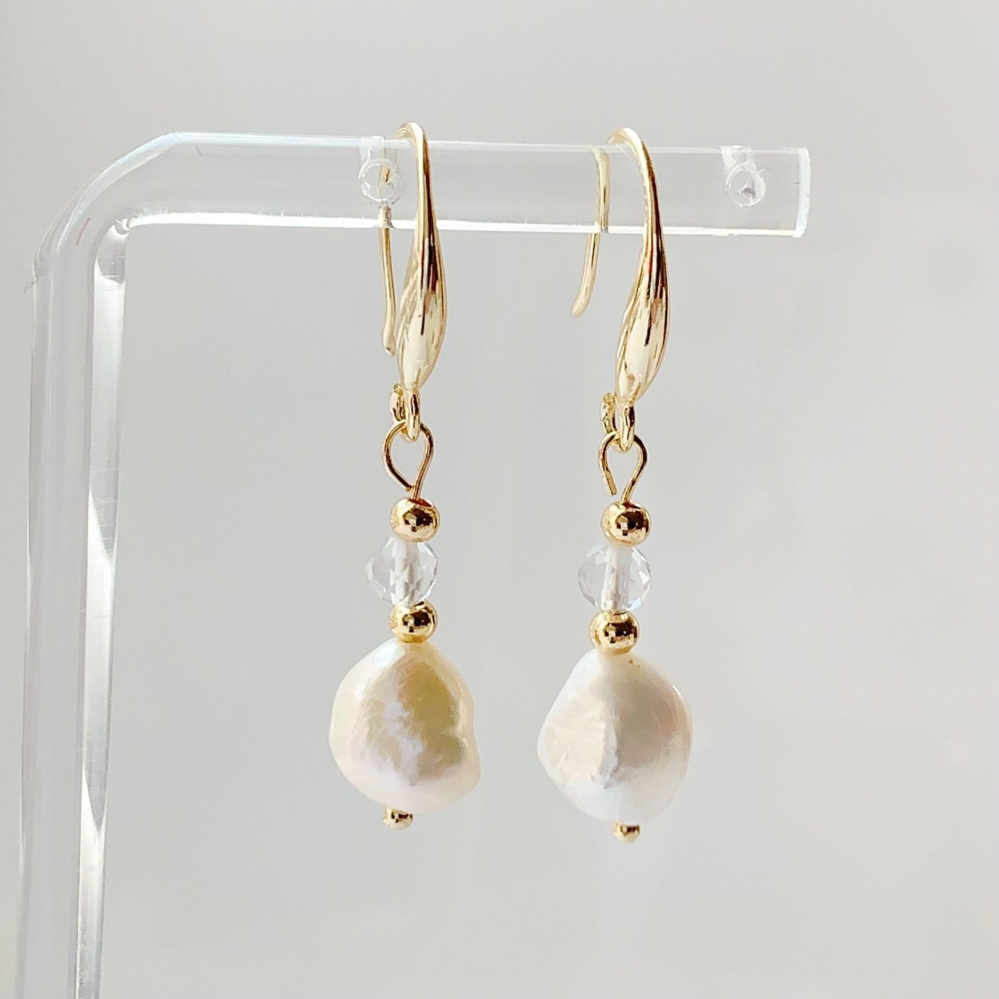 Handmade 14K Gold Filled Baroque Pearl Earrings