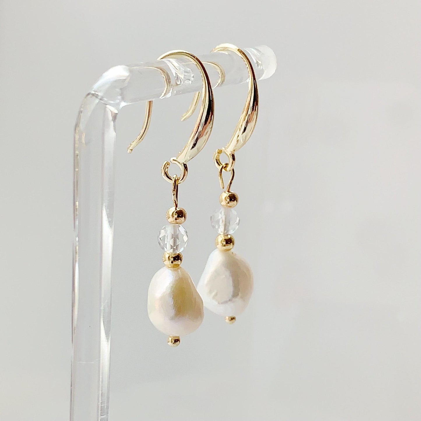 Handmade 14K Gold Filled Baroque Pearl Earrings