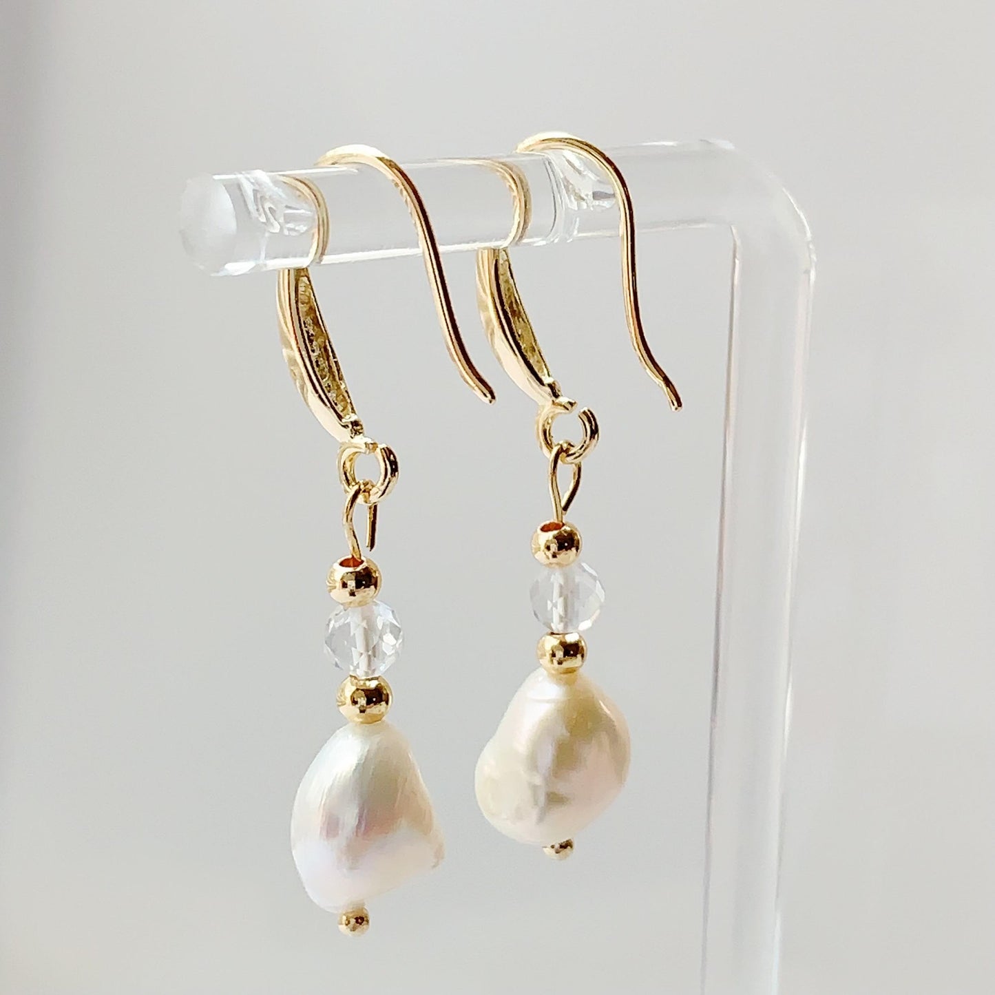 Handmade 14K Gold Filled Baroque Pearl Earrings