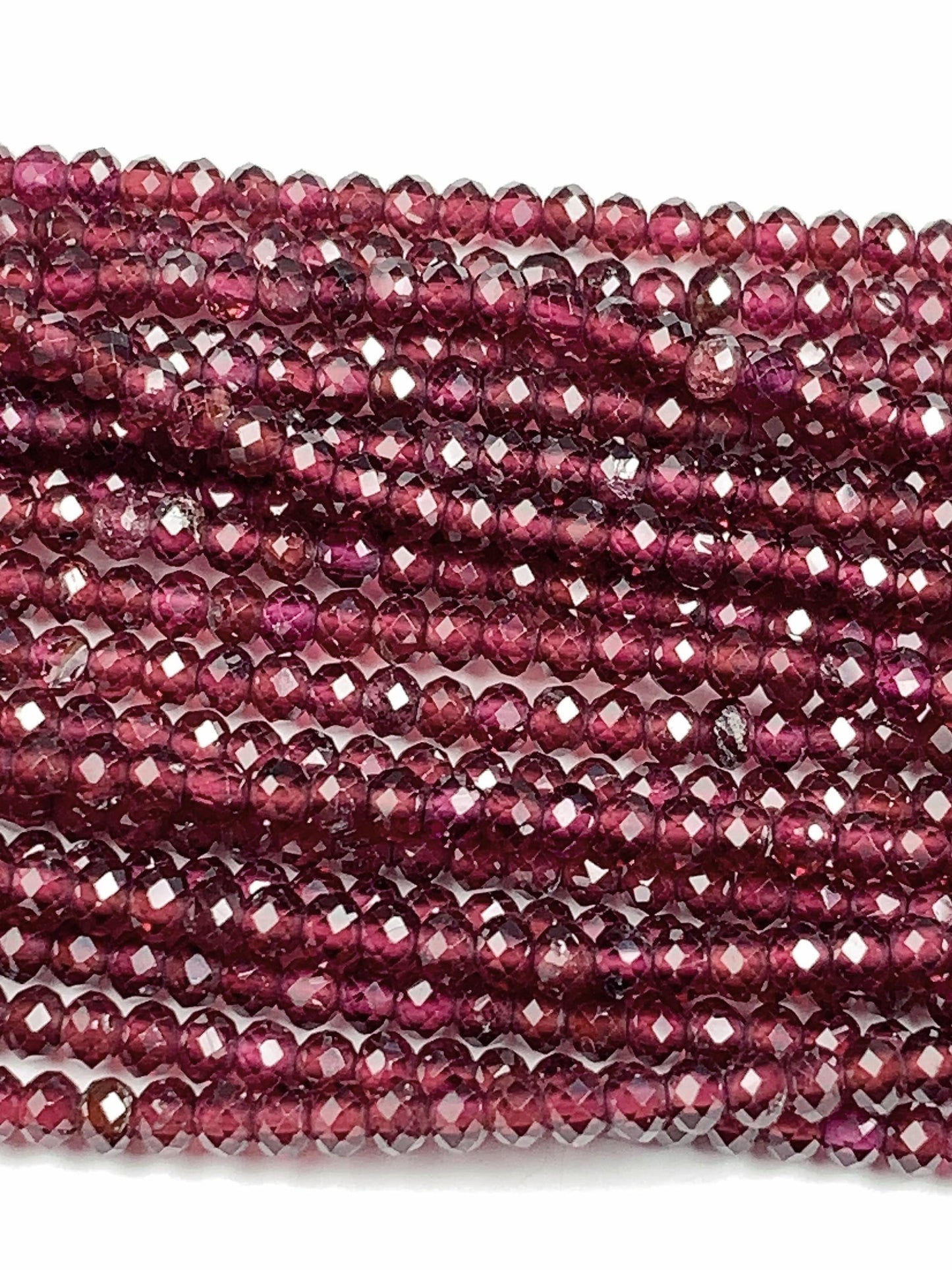 Good quality Genuine Natural purple garnet Faceted Rondelle Beads 15.5" Strand 2x2.9mm