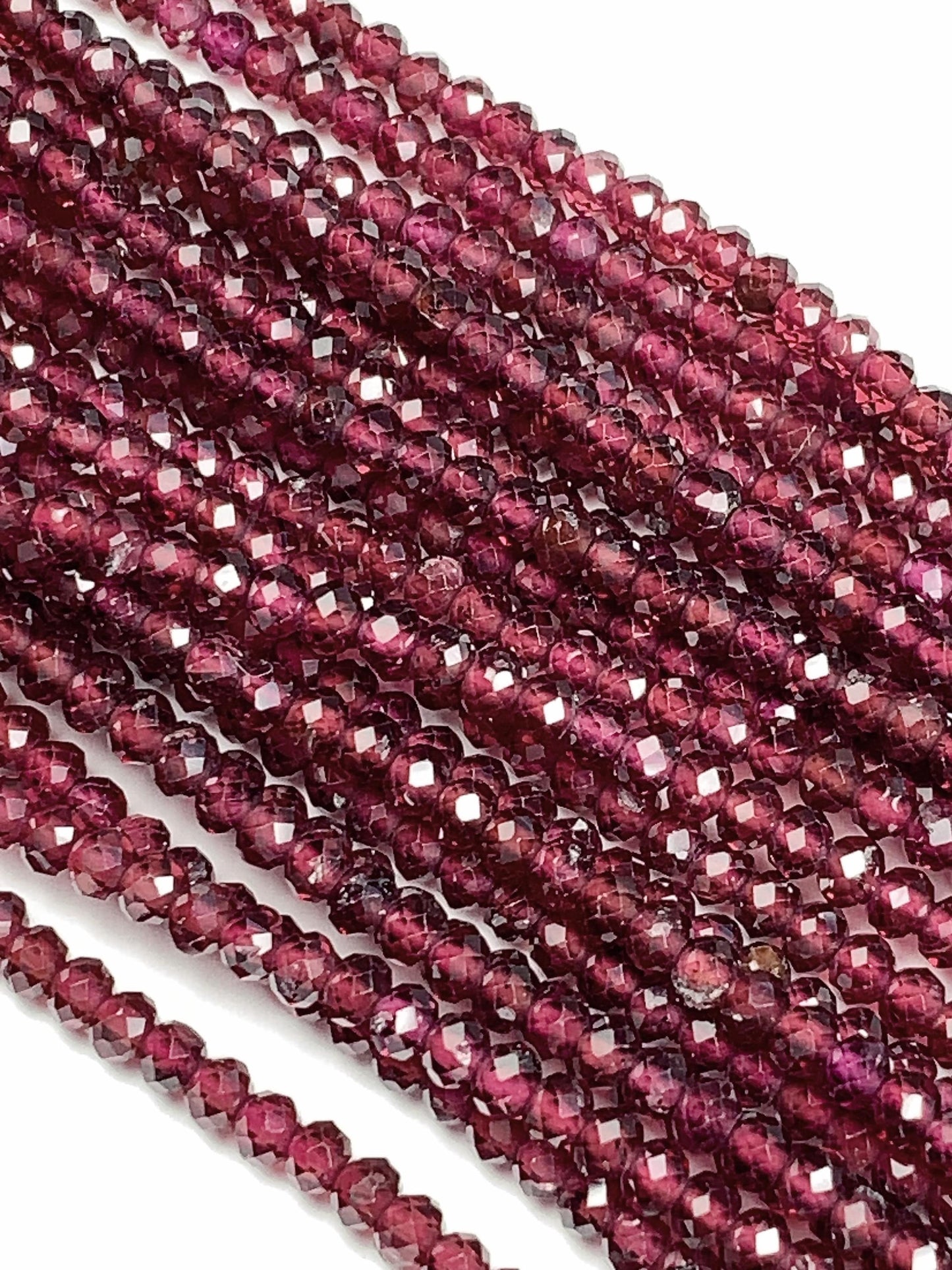 Good quality Genuine Natural purple garnet Faceted Rondelle Beads 15.5" Strand 2x2.9mm