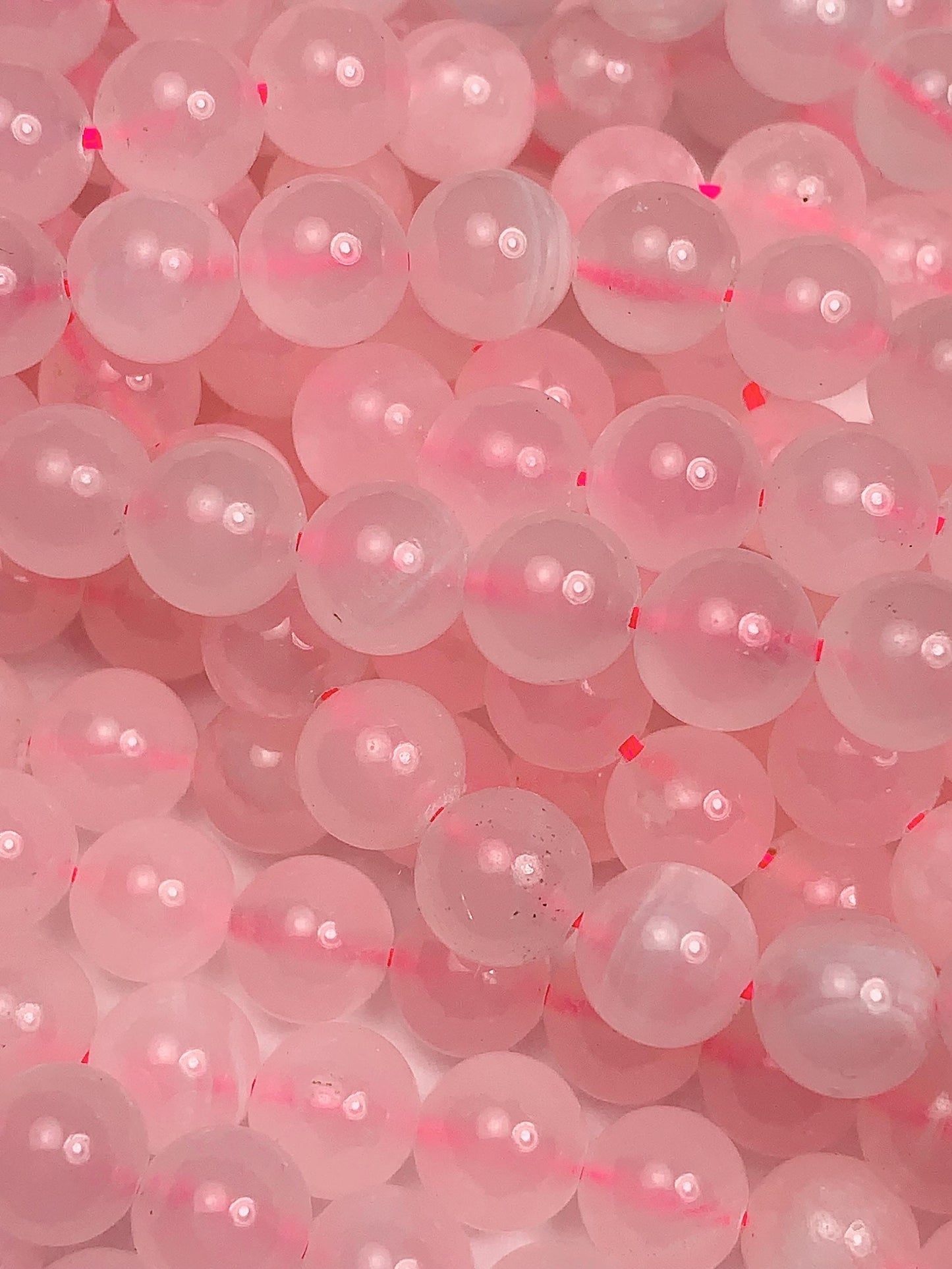 Pink Calcite Quartz Beads: Natural Gemstone Strand (8mm)