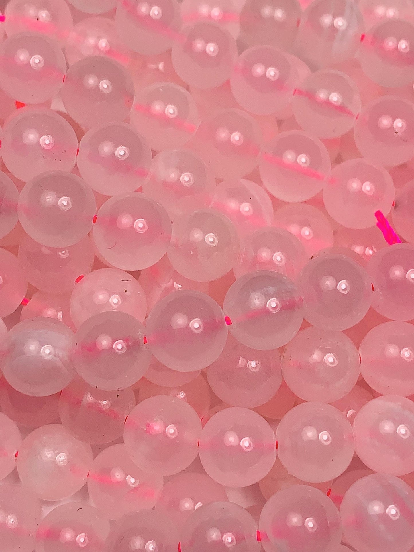 Pink Calcite Quartz Beads: Natural Gemstone Strand (8mm)