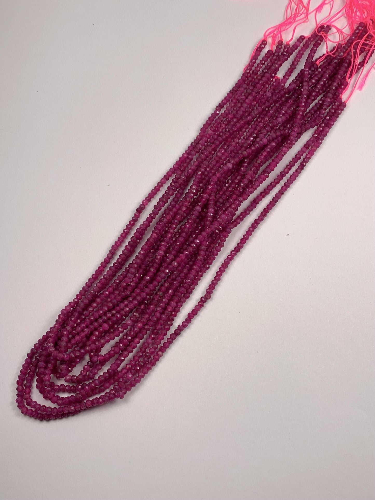 Good quality Genuine Natural Purple Red Ruby  Faceted Rondelle Beads 15.5" Strand 2x3mm
