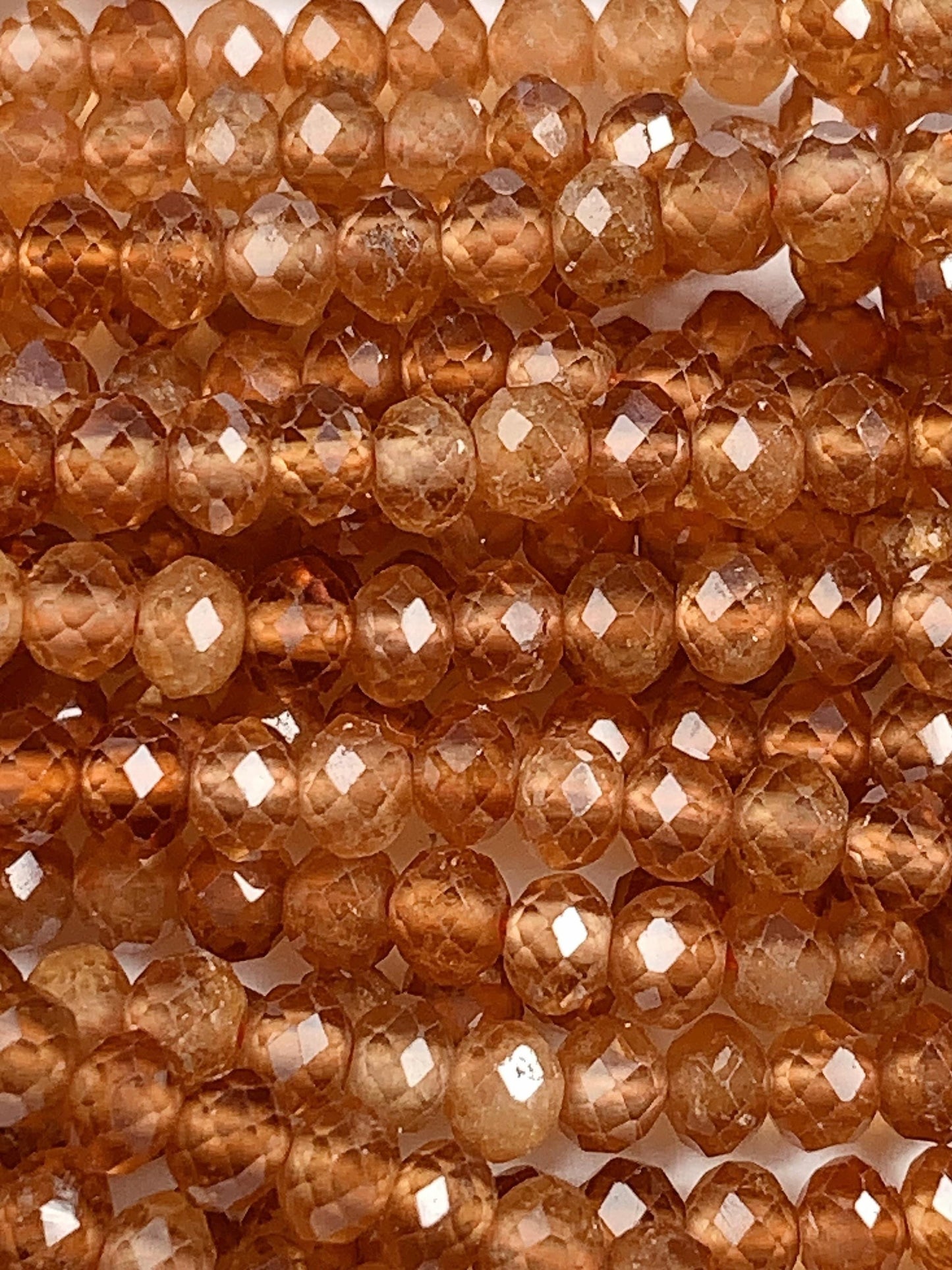3x4mm AAA Good quality Natural Brown Orange Garnet Hessonite Faceted Rondelle Beads 15.5" Strand