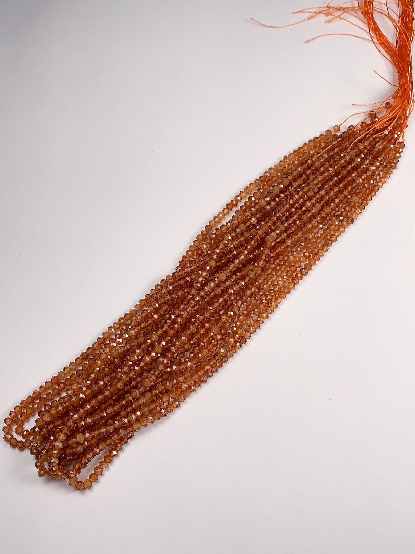 3x4mm AAA Good quality Natural Brown Orange Garnet Hessonite Faceted Rondelle Beads 15.5" Strand