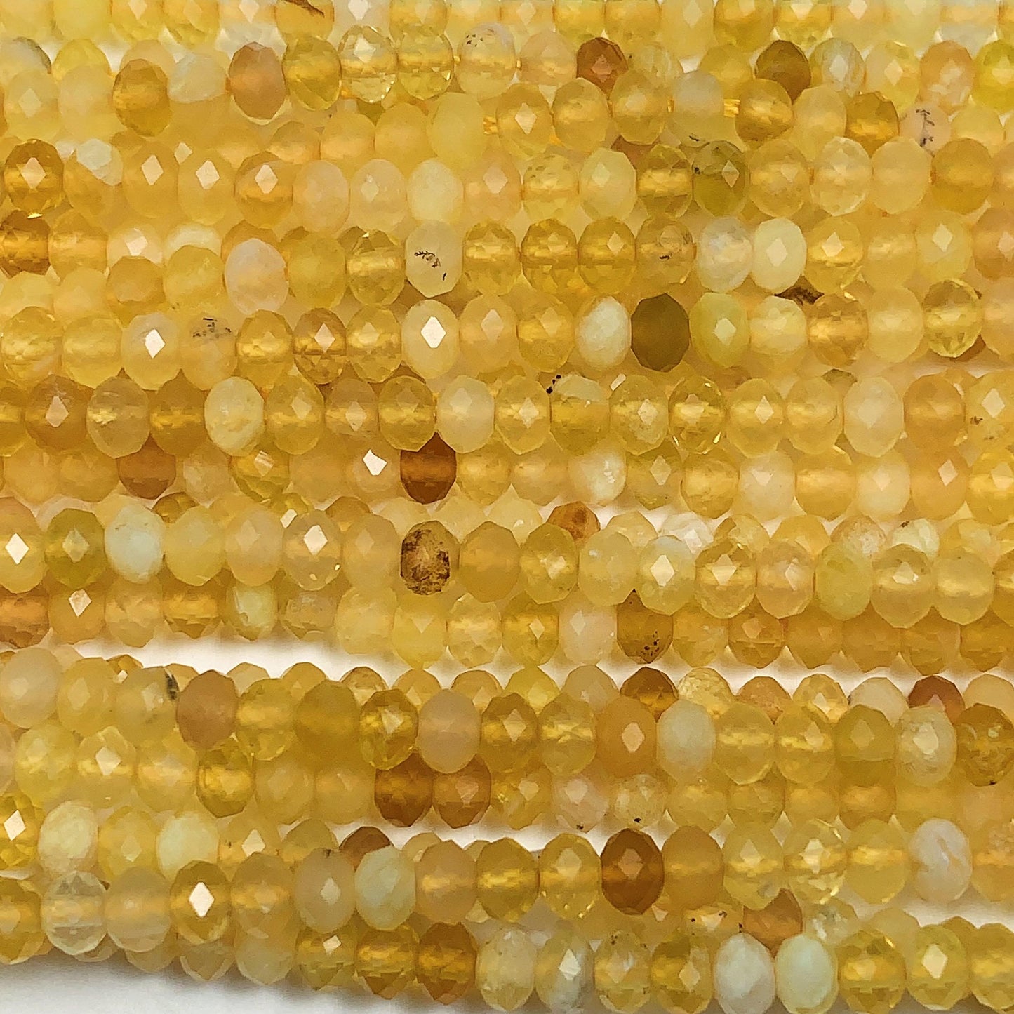 Good quality Genuine Natural Yellow Opal Faceted Rondelle Beads 15.5" Strand 3x4mm