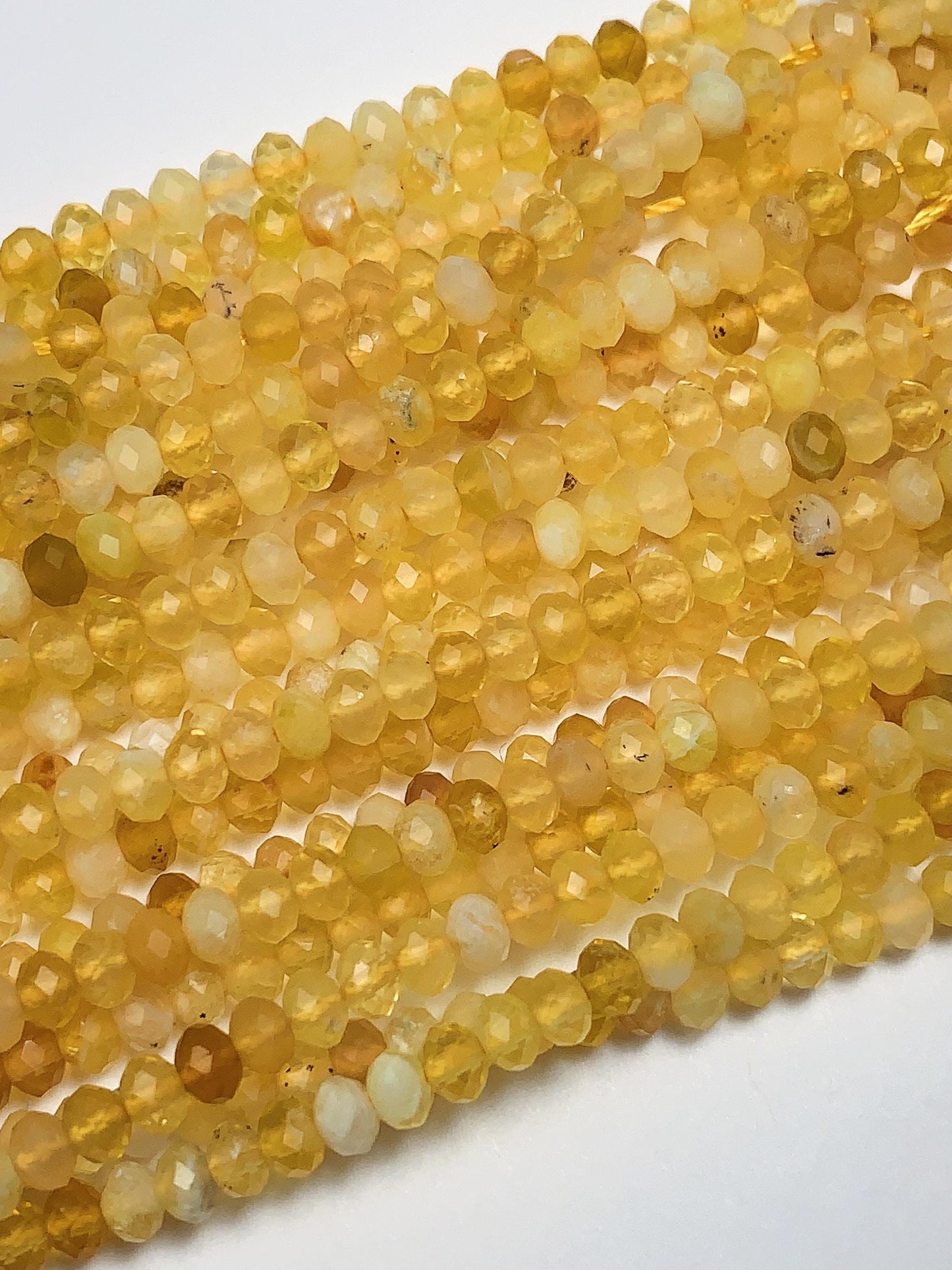 Good quality Genuine Natural Yellow Opal Faceted Rondelle Beads 15.5" Strand 3x4mm