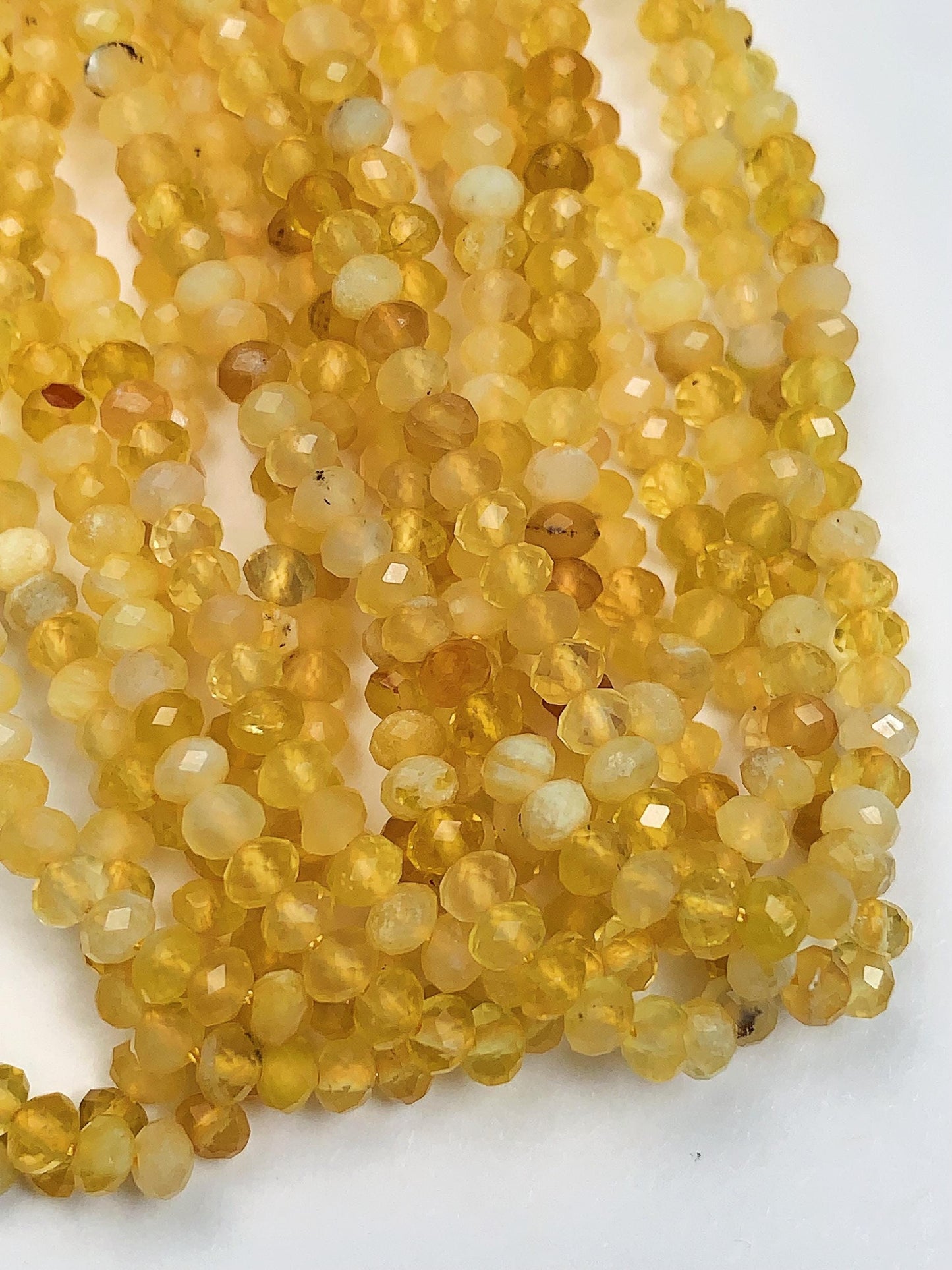 Good quality Genuine Natural Yellow Opal Faceted Rondelle Beads 15.5" Strand 3x4mm