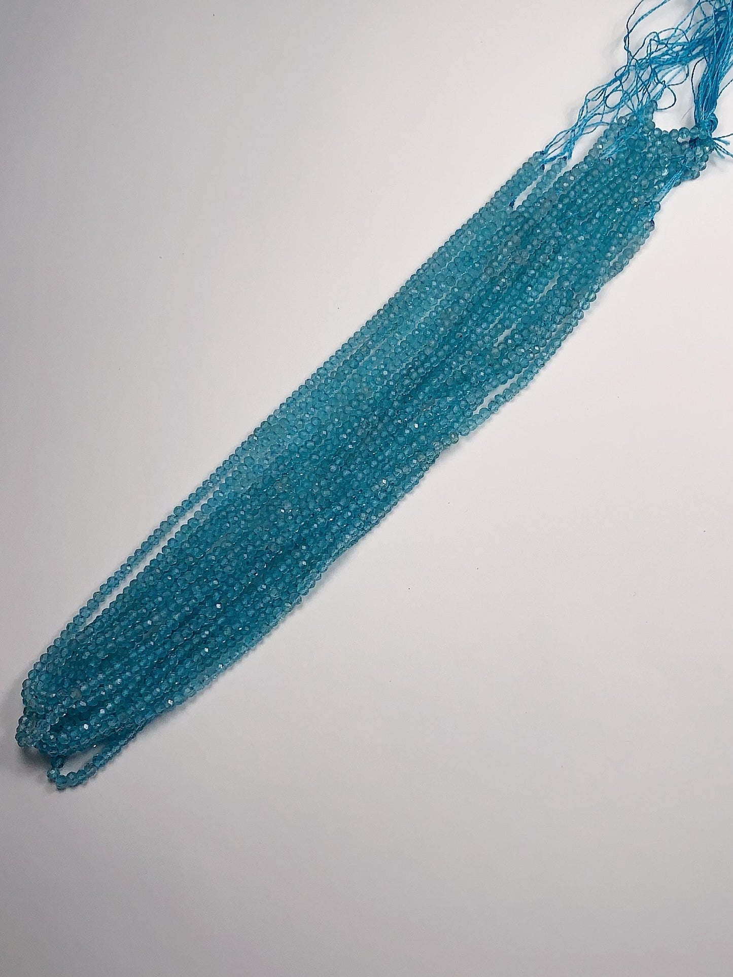 AAA Blue Apatite Faceted Rondelle Beads: Natural Soft Translucent Gemstone Strand 15.5"