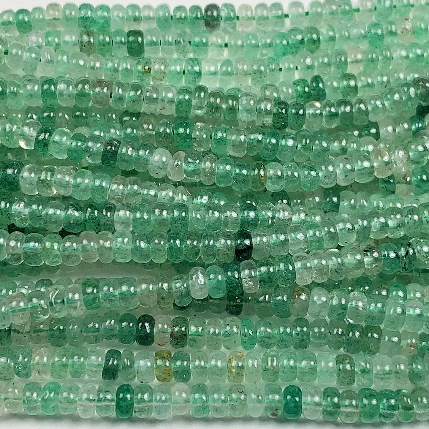 2x4mm Green Natural Strawberry Quartz Smooth Rondelle Beads Gemstone Strand 15"