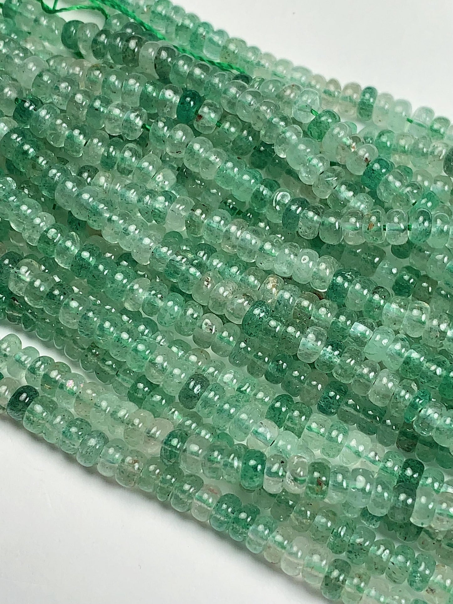 2x4mm Green Natural Strawberry Quartz Smooth Rondelle Beads Gemstone Strand 15"