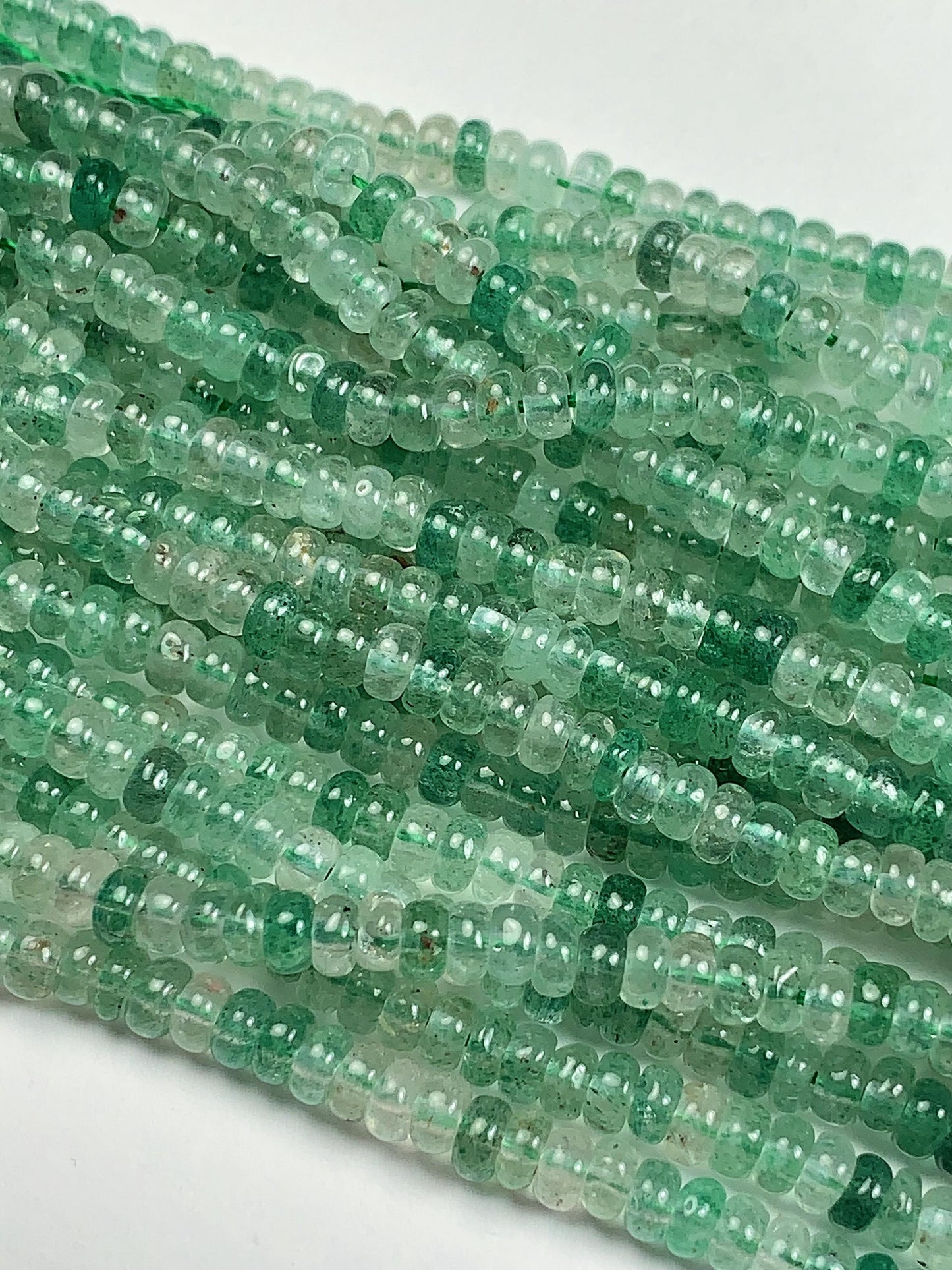 2x4mm Green Natural Strawberry Quartz Smooth Rondelle Beads Gemstone Strand 15"