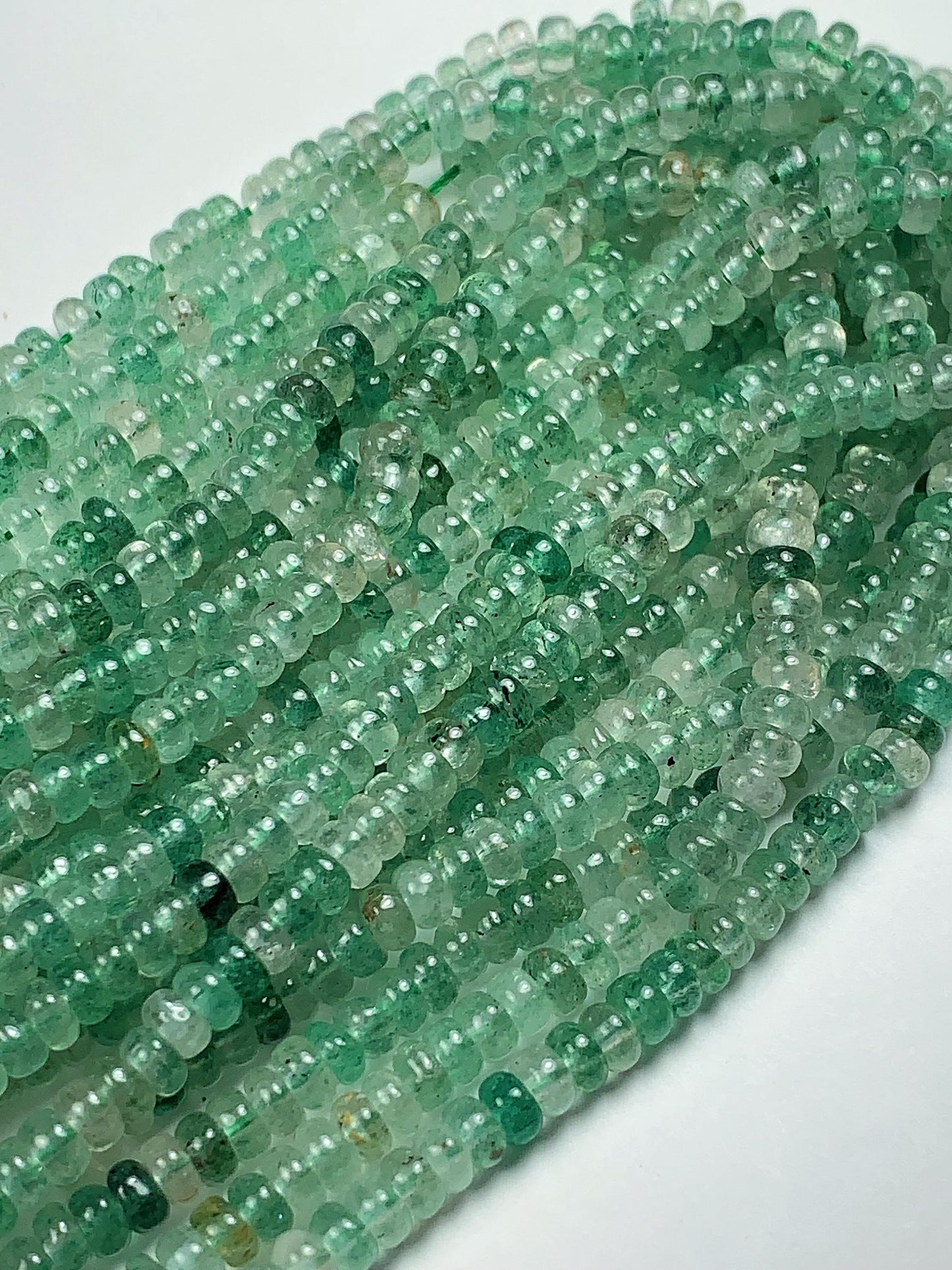 2x4mm Green Natural Strawberry Quartz Smooth Rondelle Beads Gemstone Strand 15"