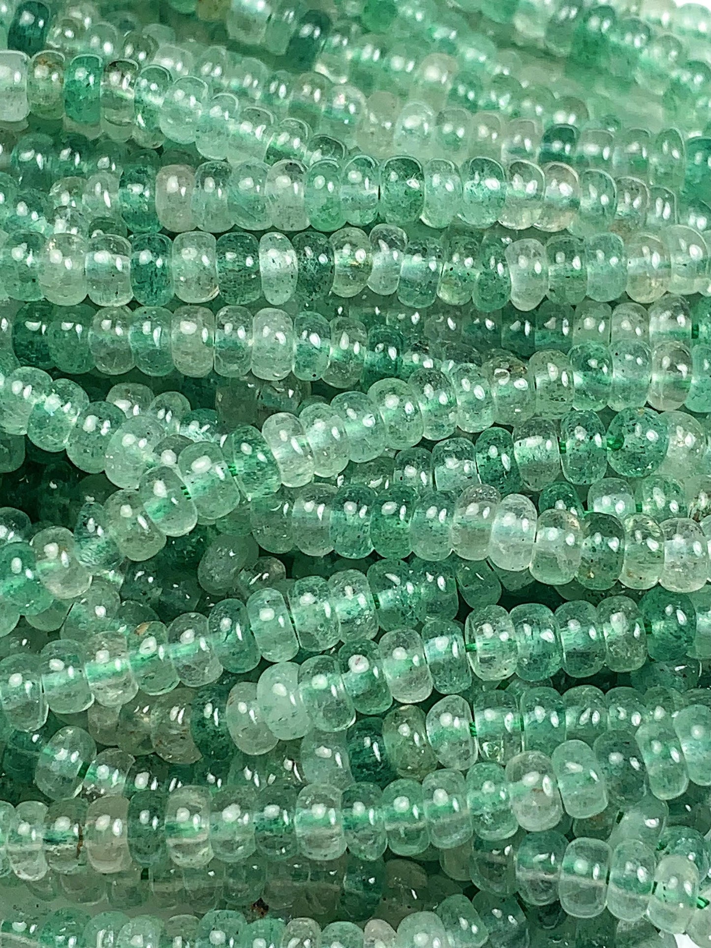 2x4mm Green Natural Strawberry Quartz Smooth Rondelle Beads Gemstone Strand 15"