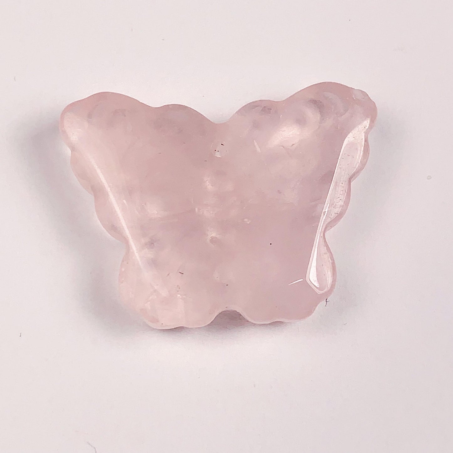 Carved Rose Quartz Butterfly Bead: 30mm Madagascar Gemstone