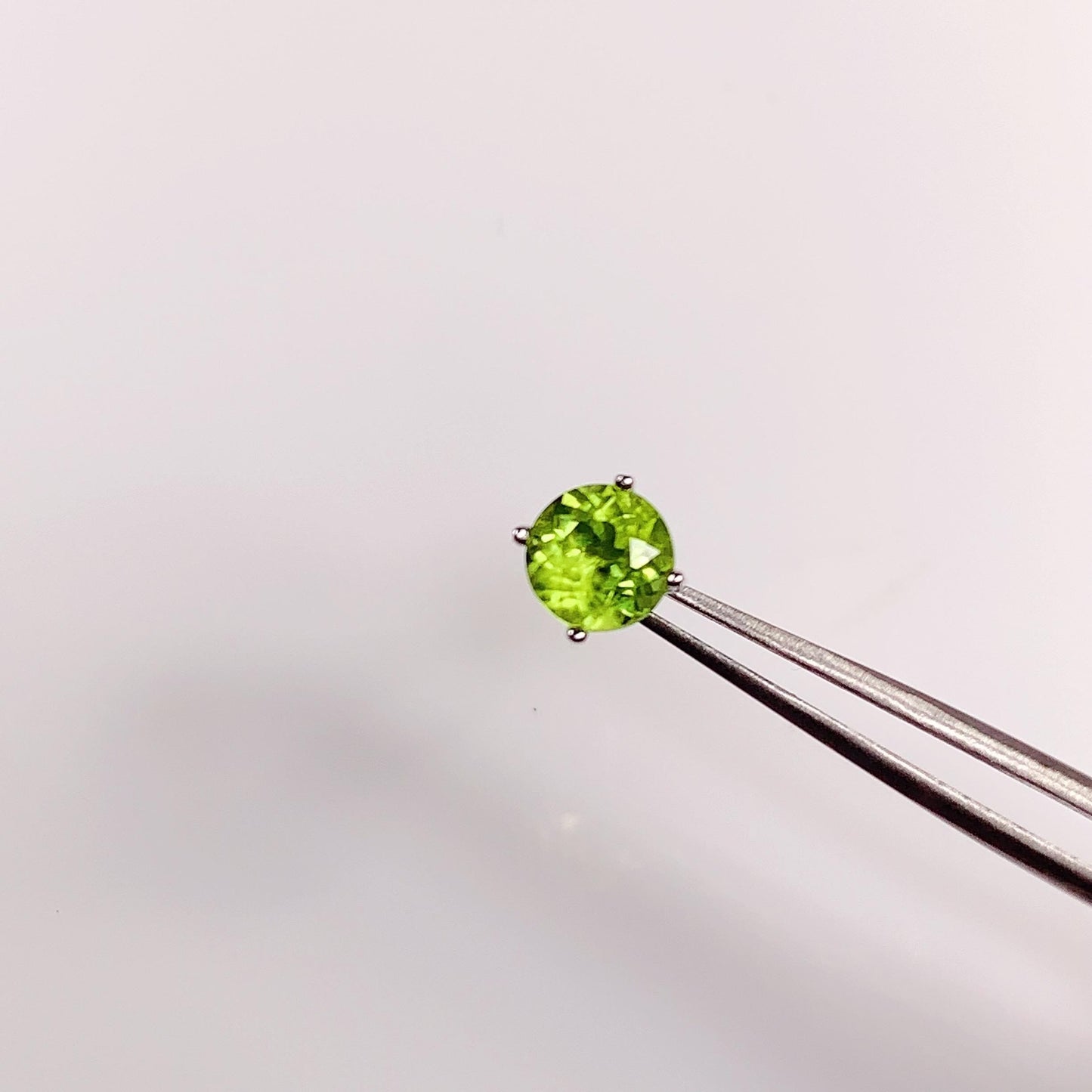 Green Peridot Earrings: 18k Gold Plated Sterling Silver Studs