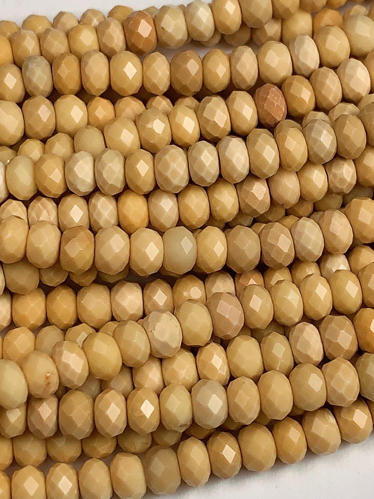 Natural Gold Yellow Agate Faceted Rondelle Beads - 3x4mm, 15.5" Strand