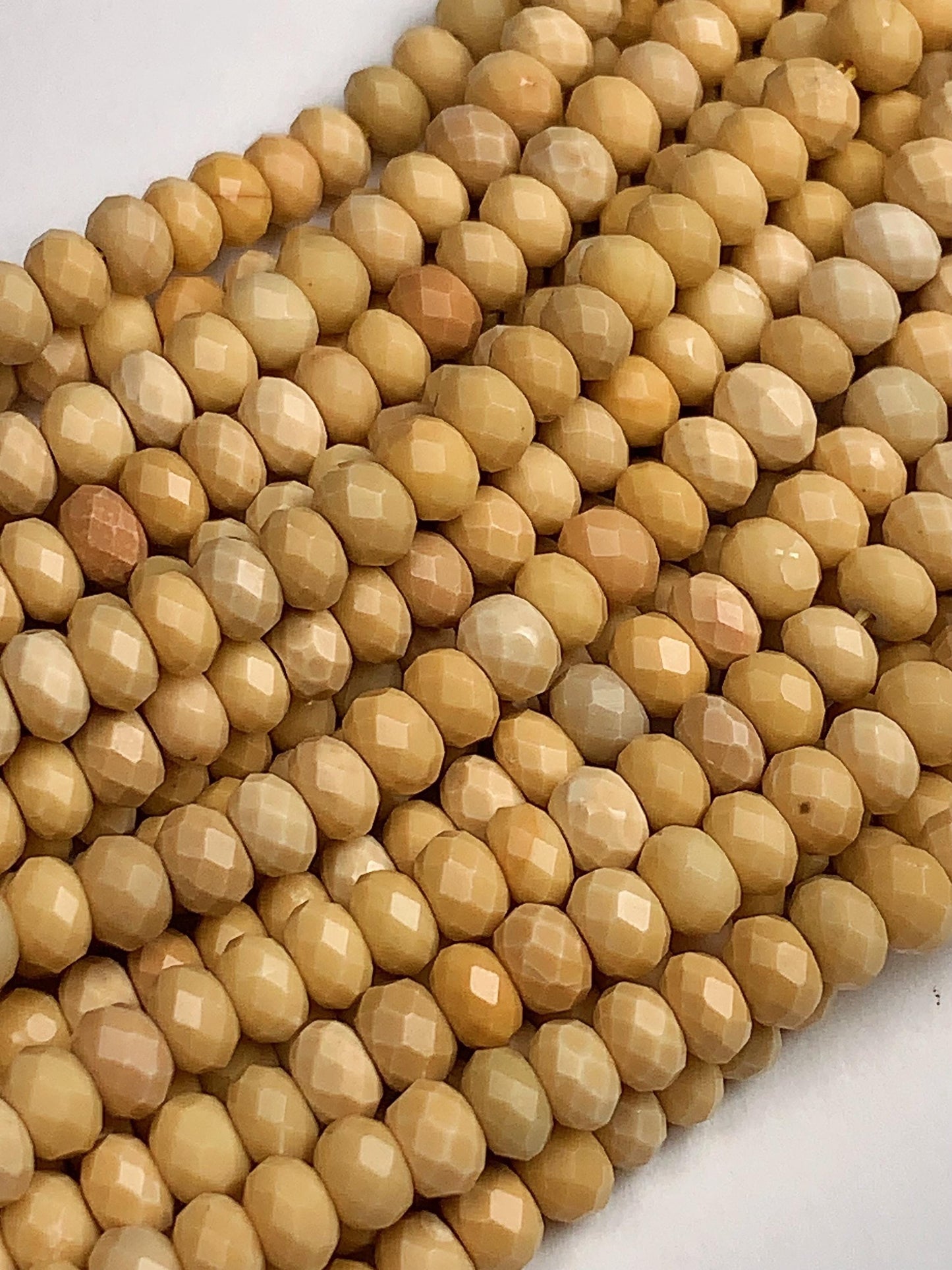 Natural Gold Yellow Agate Faceted Rondelle Beads - 3x4mm, 15.5" Strand