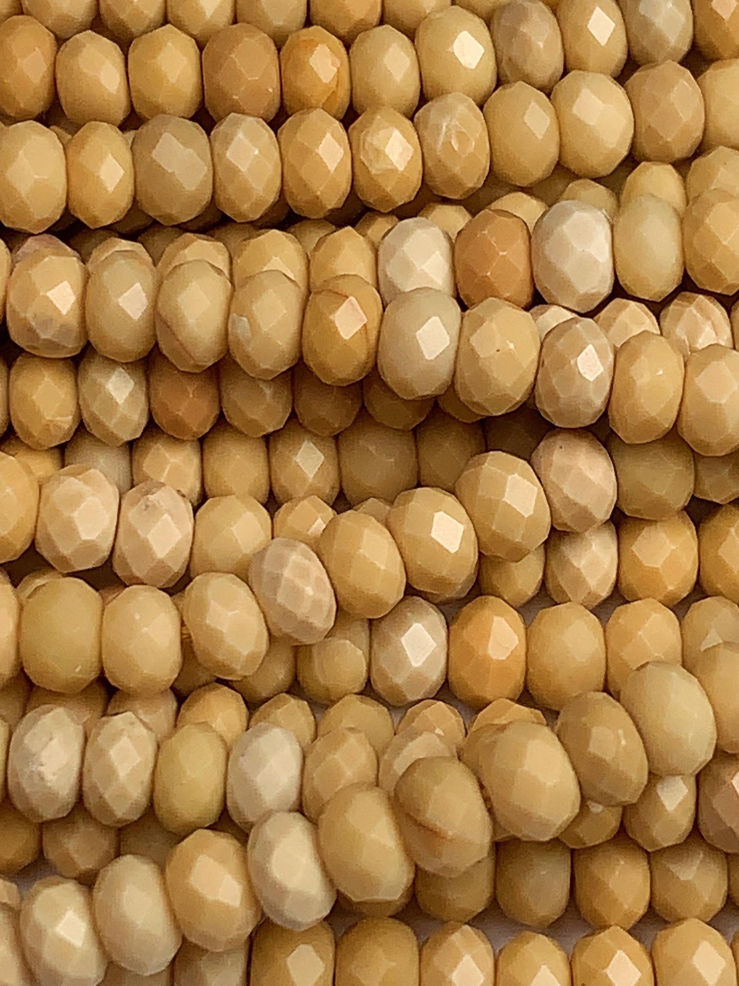 Natural Gold Yellow Agate Faceted Rondelle Beads - 3x4mm, 15.5" Strand