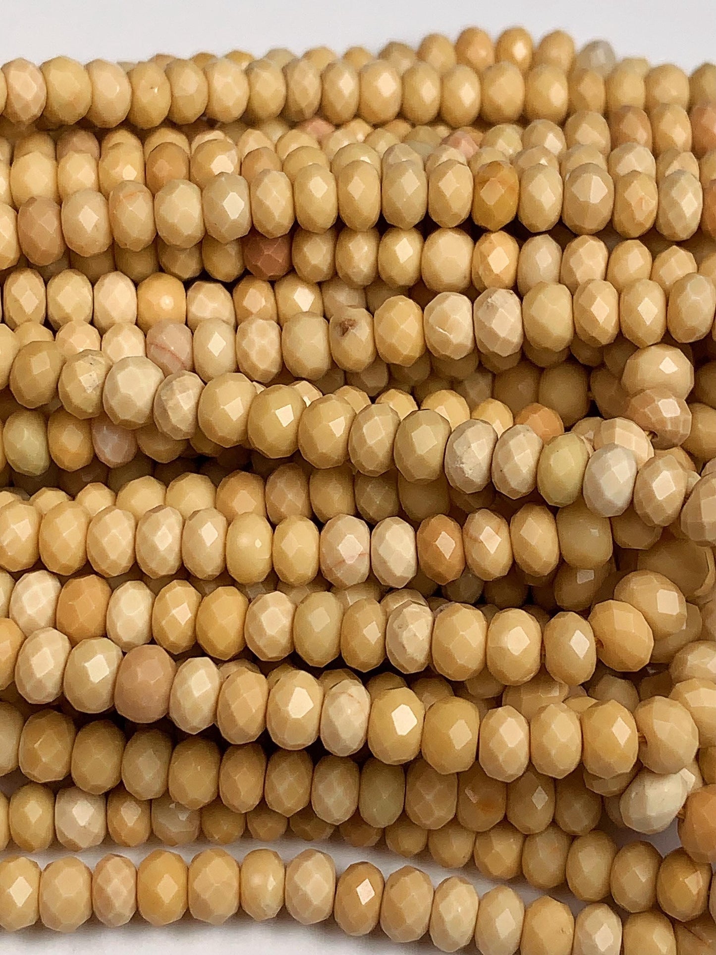 Natural Gold Yellow Agate Faceted Rondelle Beads - 3x4mm, 15.5" Strand