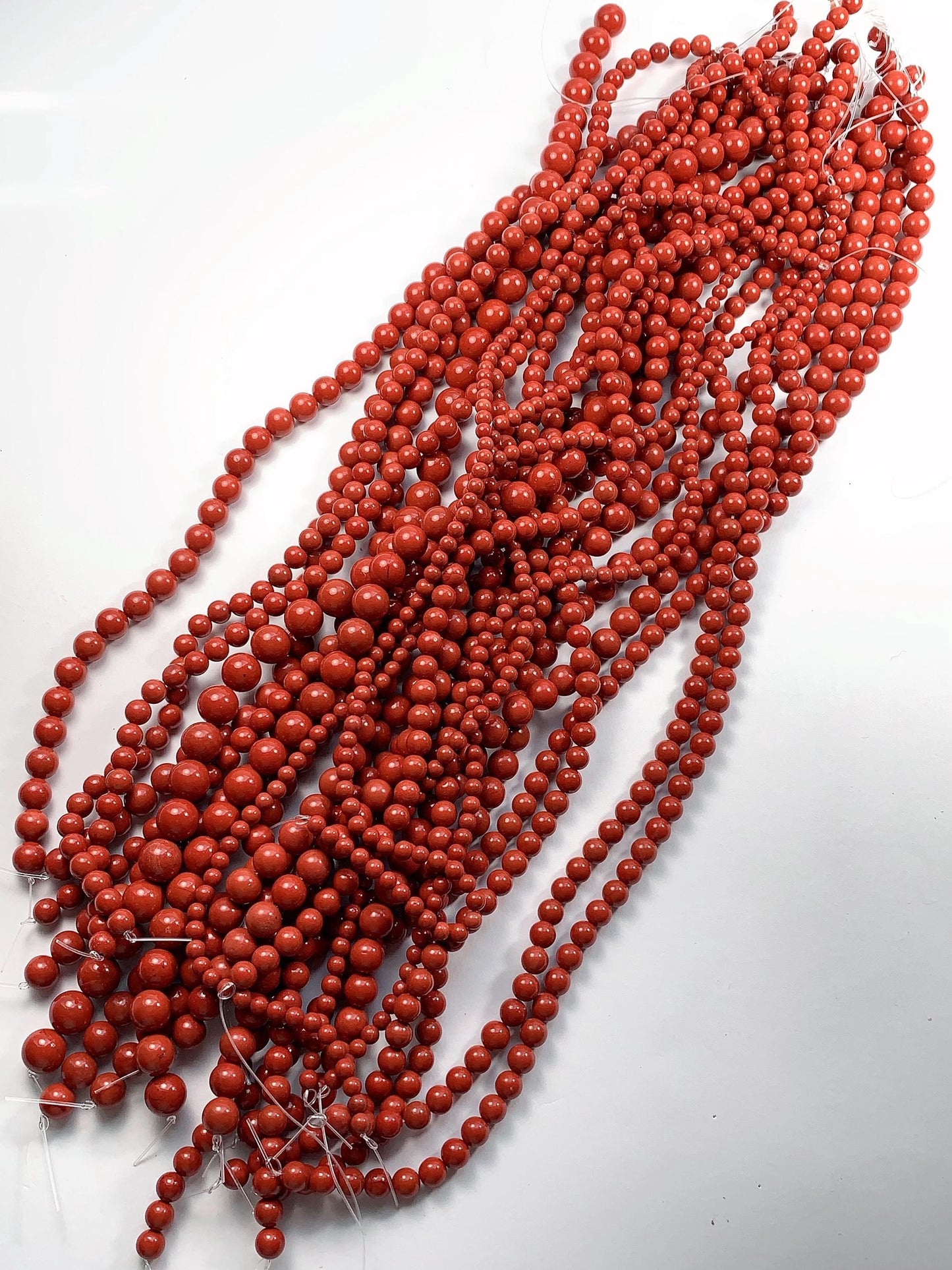 Natural Red Jasper Beads: Smooth Round Gemstone Strand (15.5")
