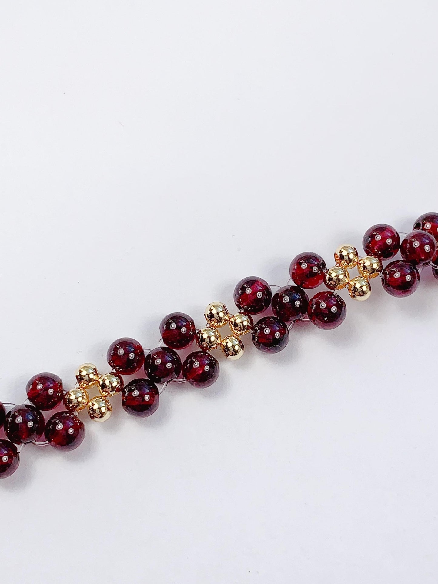 Natural Red Garnet Bracelet: 14K Gold Filled, January Birthstone