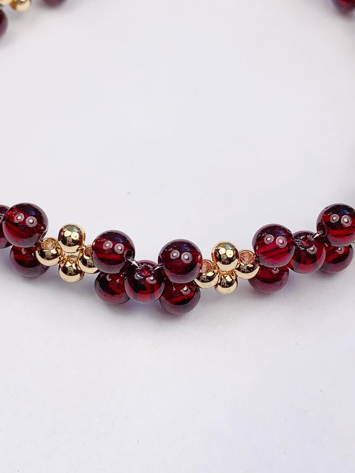 Natural Red Garnet Bracelet: 14K Gold Filled, January Birthstone
