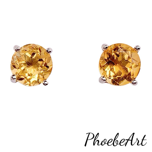 Citrine Earrings: 18k Gold Plated Sterling Silver, AAA Grade