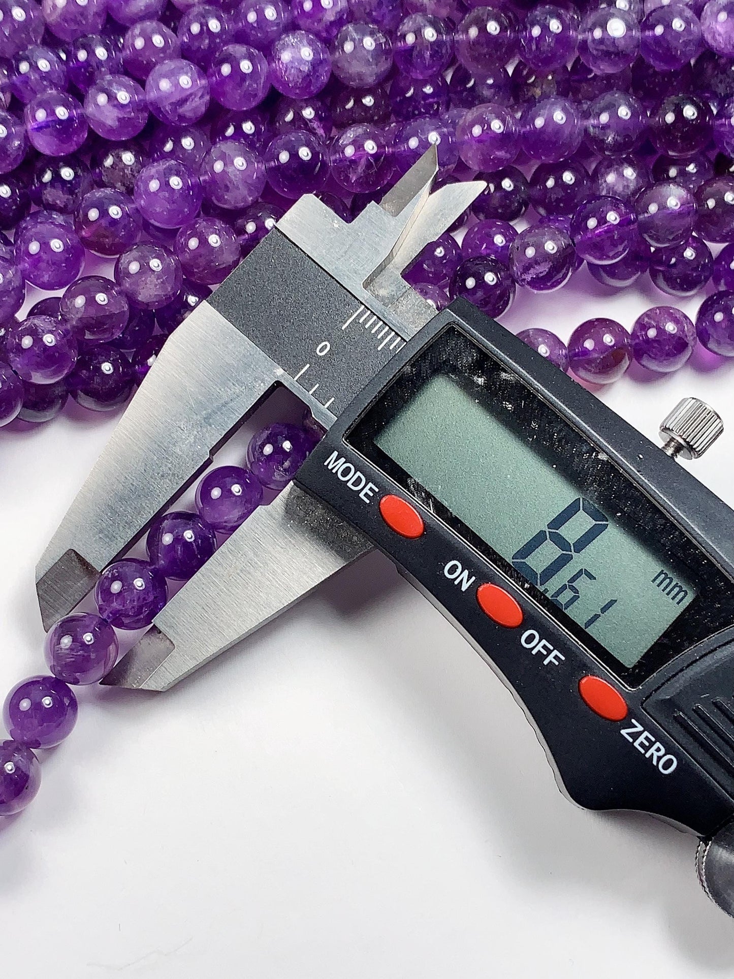 8mm Wholesale Natural Purple Amethyst White Stripes Quartz Smooth Round Beads 15.5" Strand