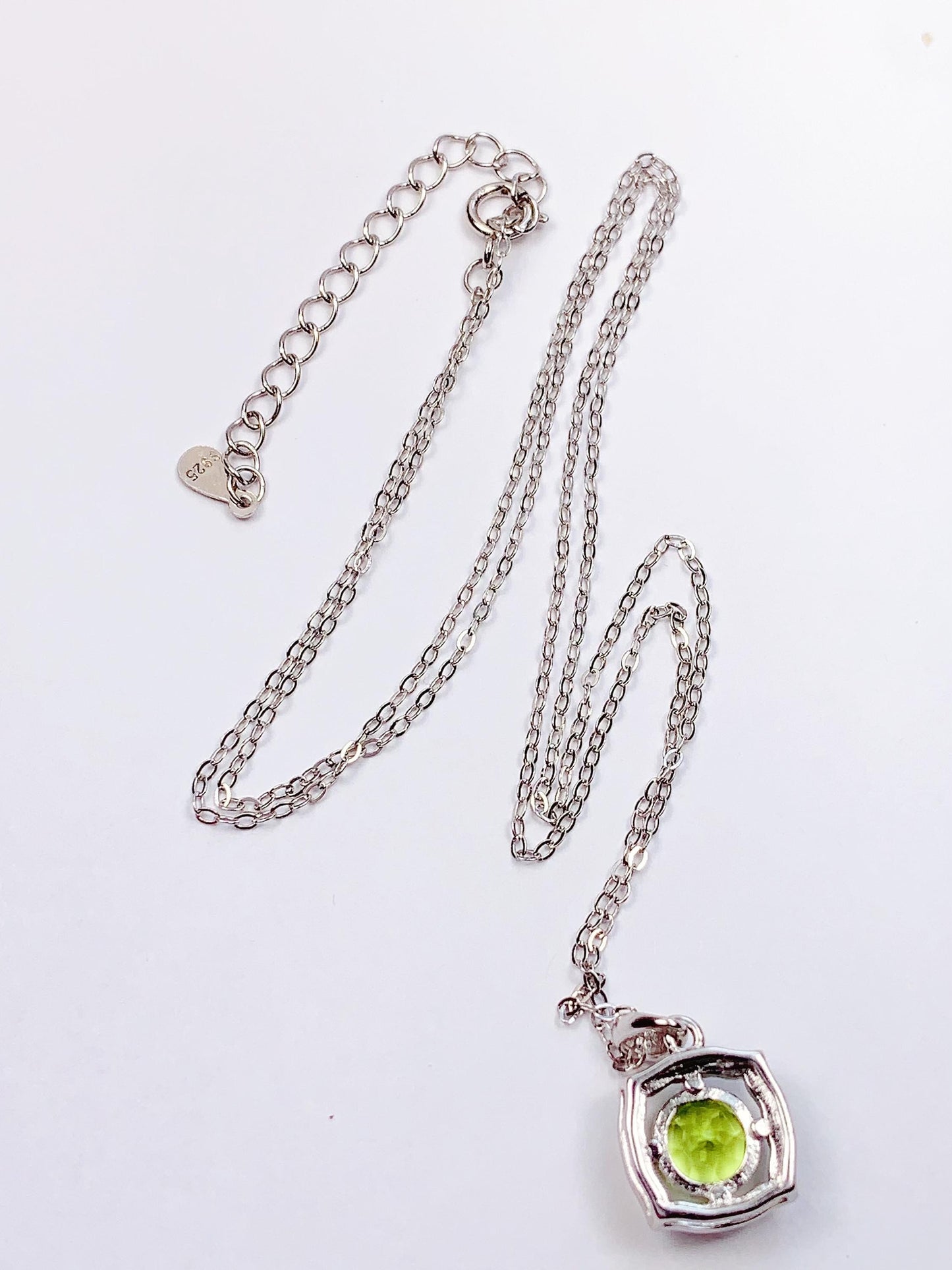 Peridot Sterling Silver Necklace: 18K Gold Plated Pendant